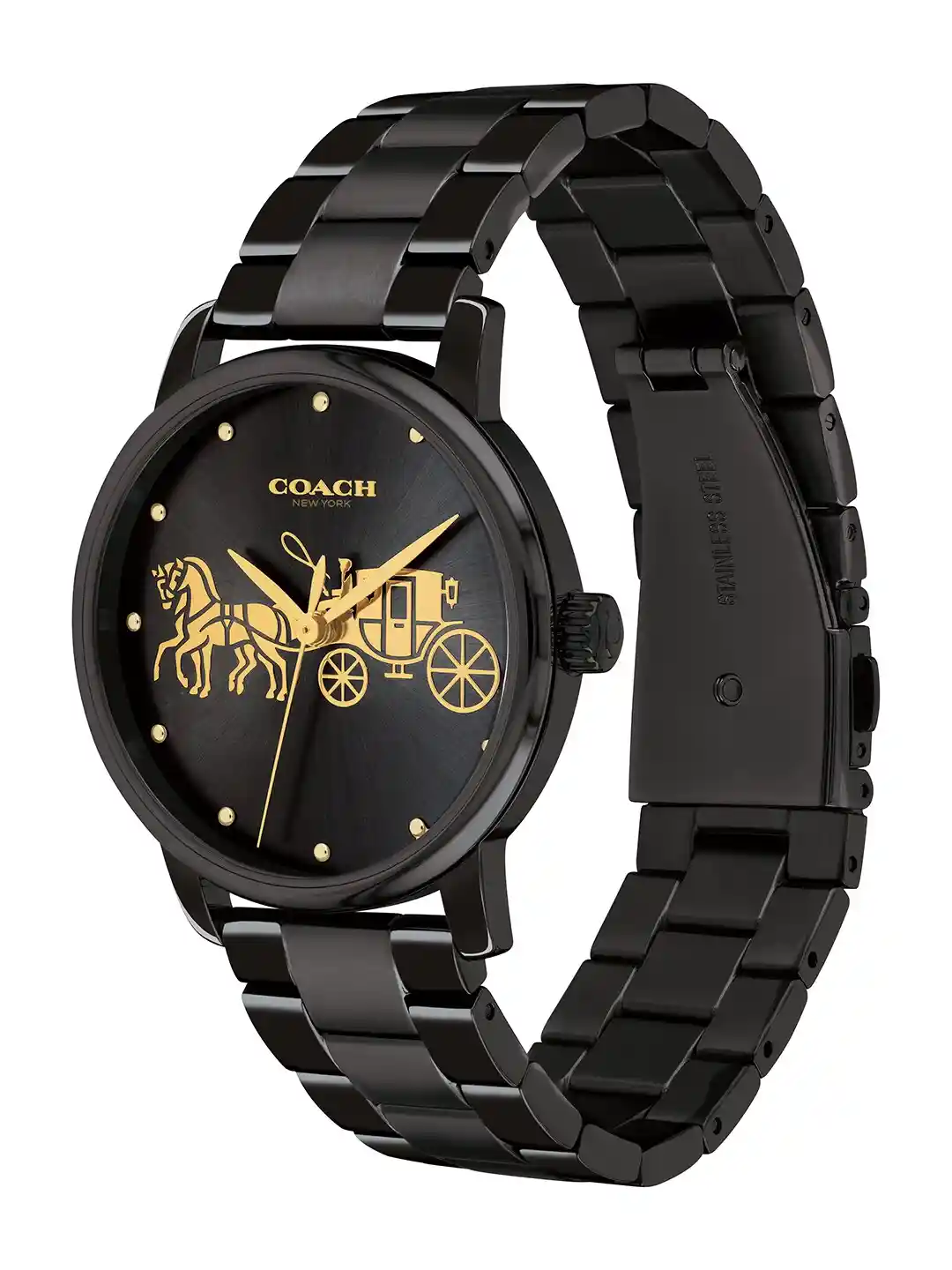 Buy Coach Women Black Gold-Toned Analogue Watch Watches for