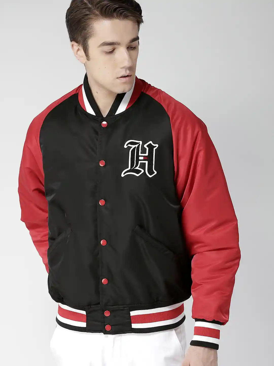 Buy Tommy Hilfiger LEWIS HAMILTON Men Black Solid Varsity Jacket