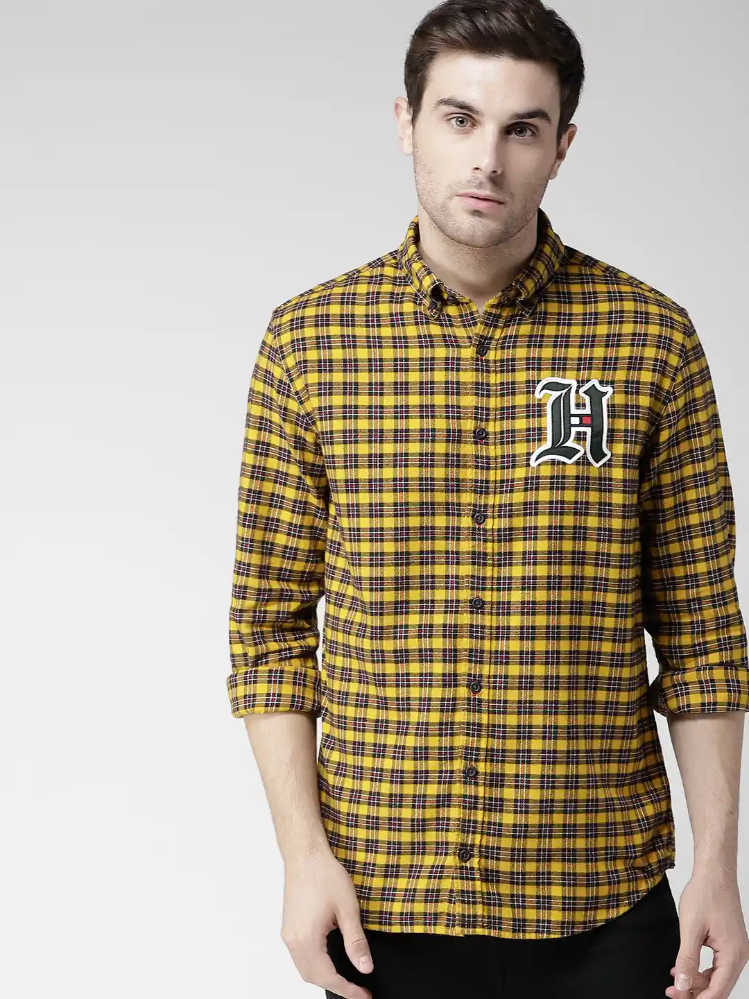 Buy Tommy Hilfiger LEWIS HAMILTON Men Yellow Black Regular Fit
