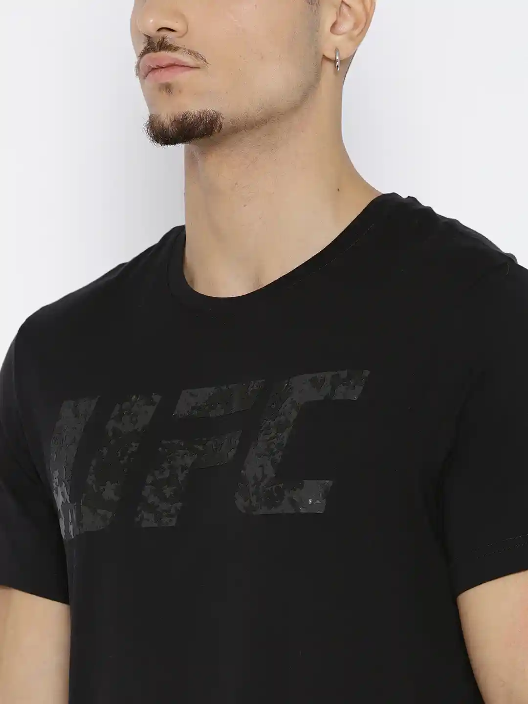 Buy Reebok Men Black UFC FG Logo Mixed Martial Arts Pure Cotton T