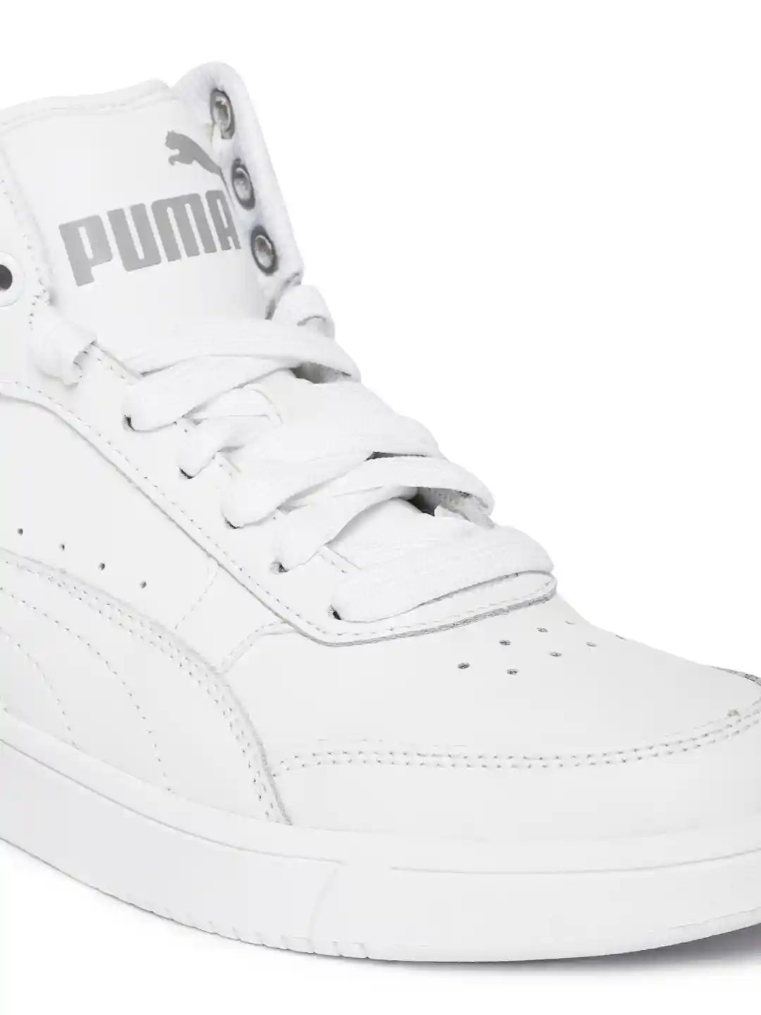 Buy Puma Boys White Rebound Street v2 L Junior Mid-Top Sneakers