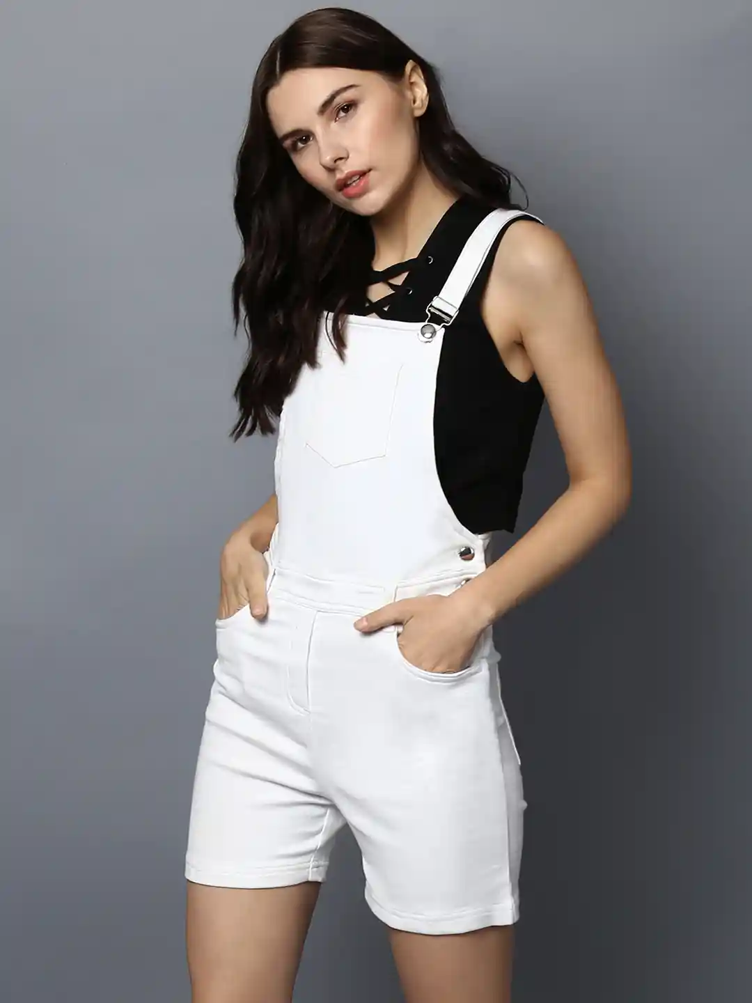 White Denim Dungarees White Short Dungarees Womens Over It
