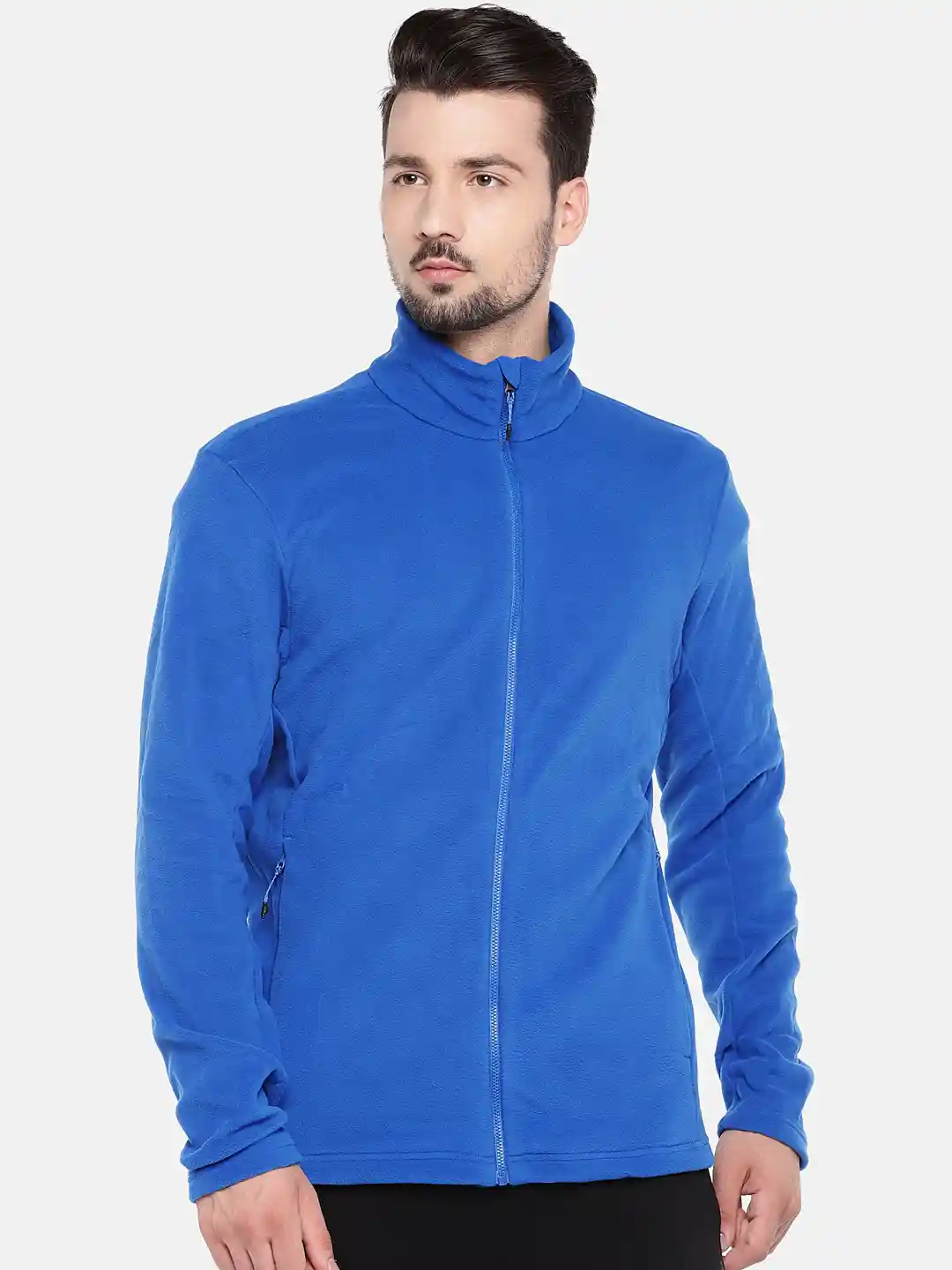 Buy ADIDAS Men Blue Solid Tivid Fleece Outdoor Jacket Jackets