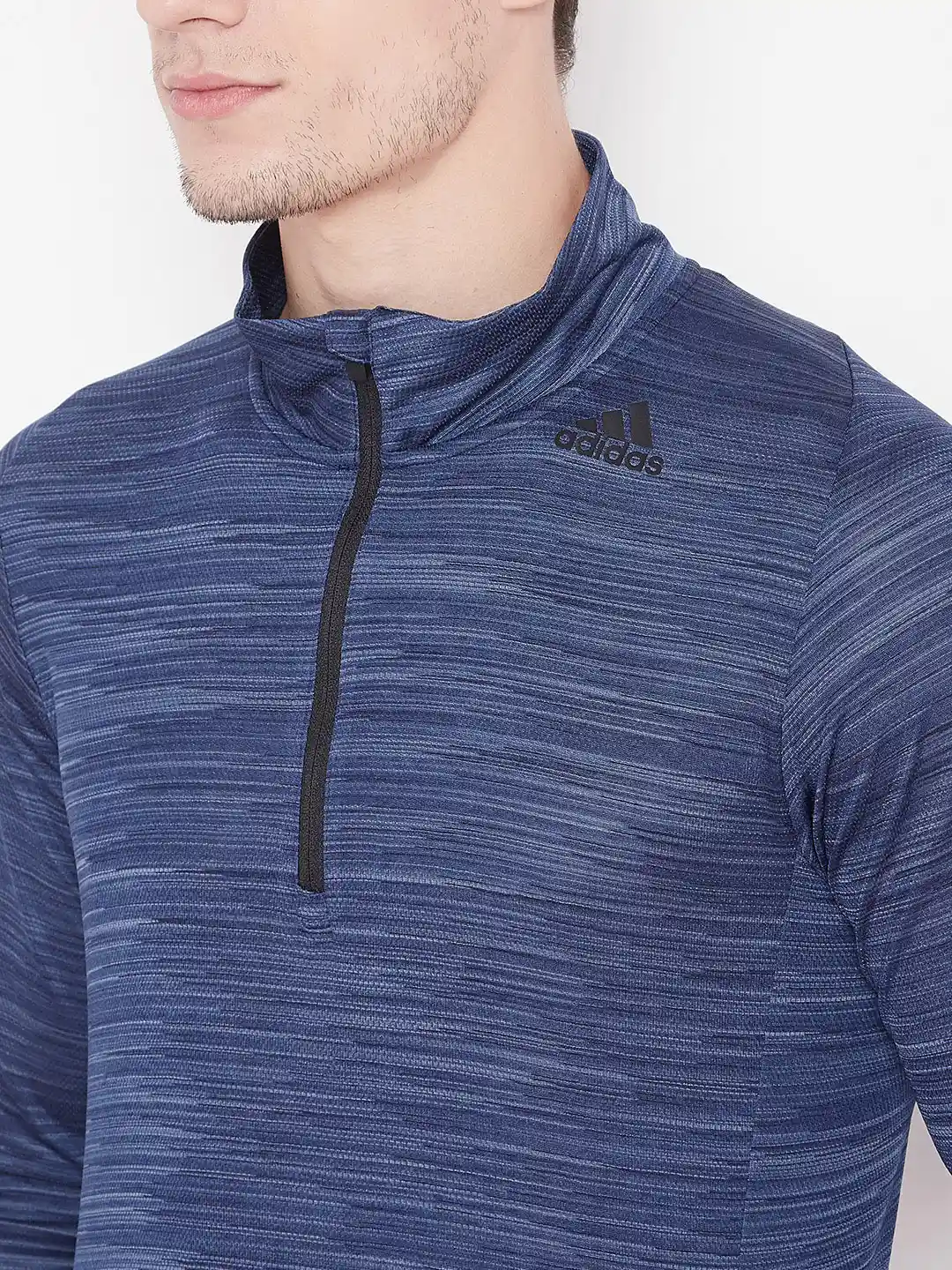 Buy ADIDAS Men Navy Blue Ultimate Tech 1/4 Zip Printed Training T
