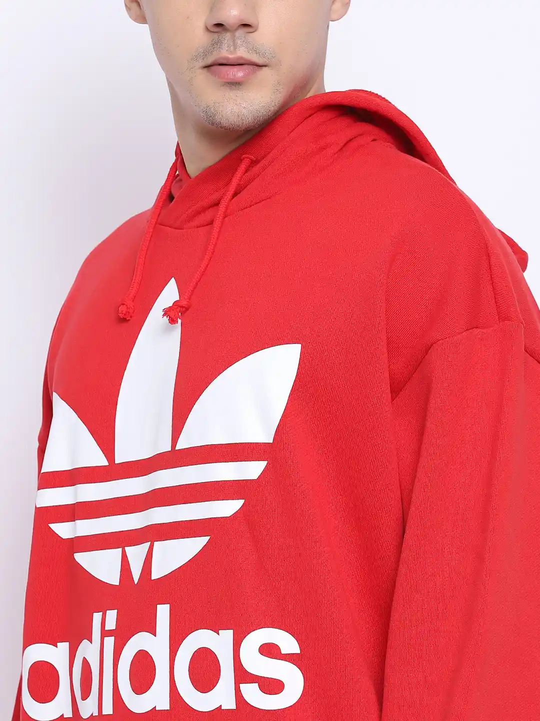 Buy ADIDAS Originals Men Red White Oversize Trefoil Hooded