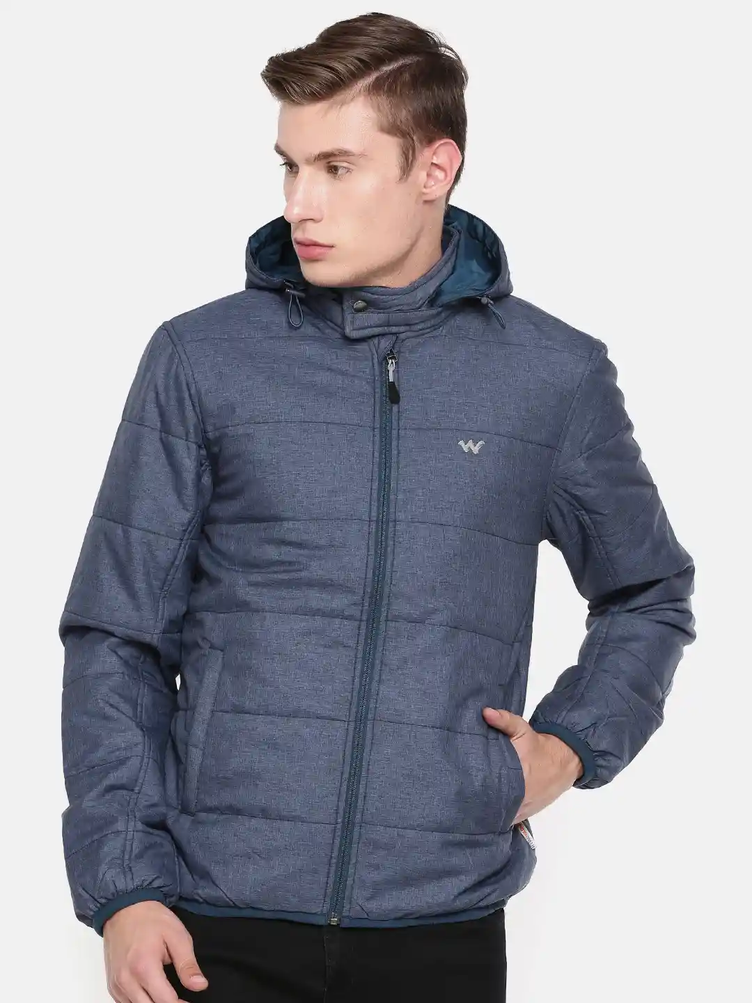 Buy Wildcraft Men Navy Blue HYPAWARM Hooded Puffer Jacket - Main Image