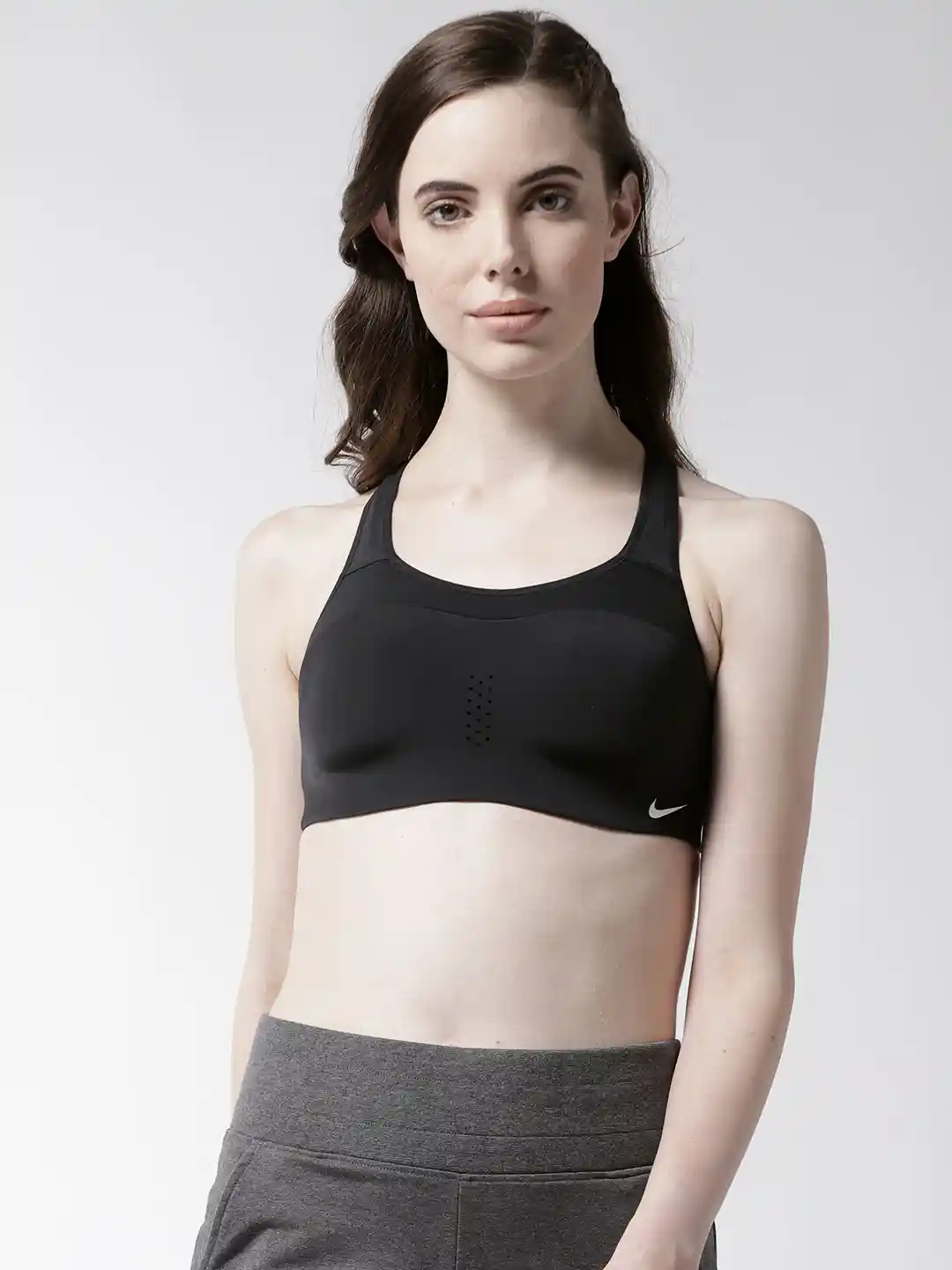 Buy Nike Women Black ALPHA Solid Sports Bra AJ0844 Bra for Women