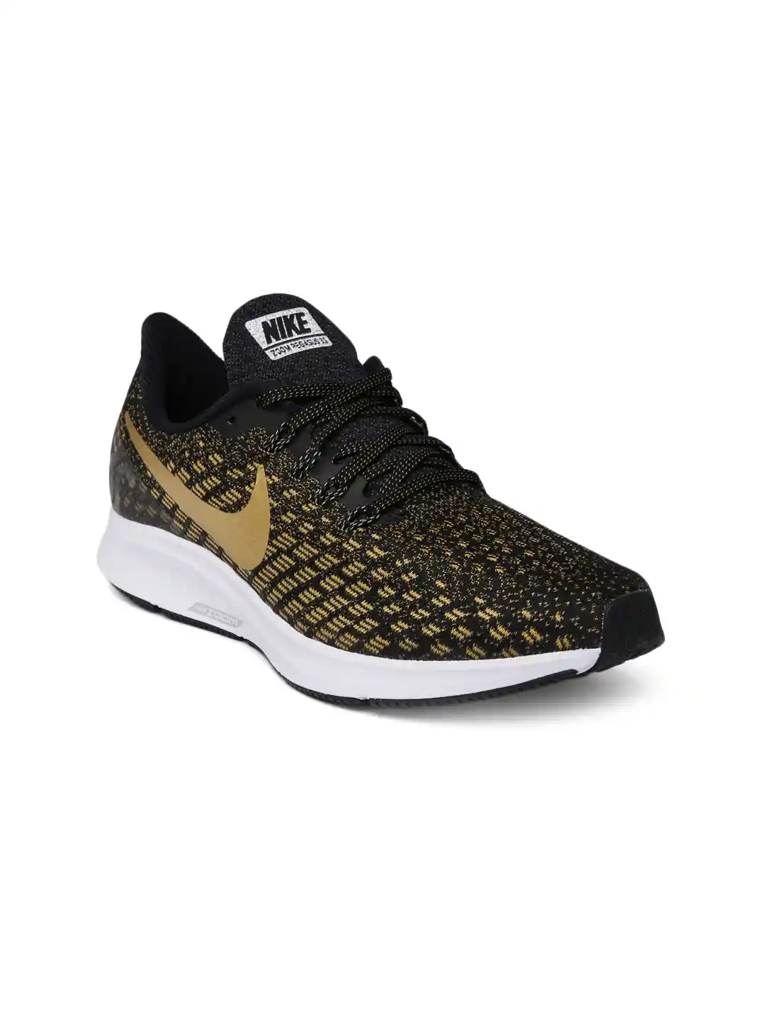 Buy Nike Women Black Gold AIR ZOOM PEGASUS 35 Running Shoes