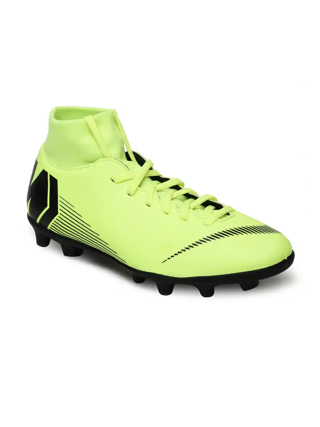 Buy Nike Unisex Lime Green Synthetic Mid-Top Football Shoes - Main Image