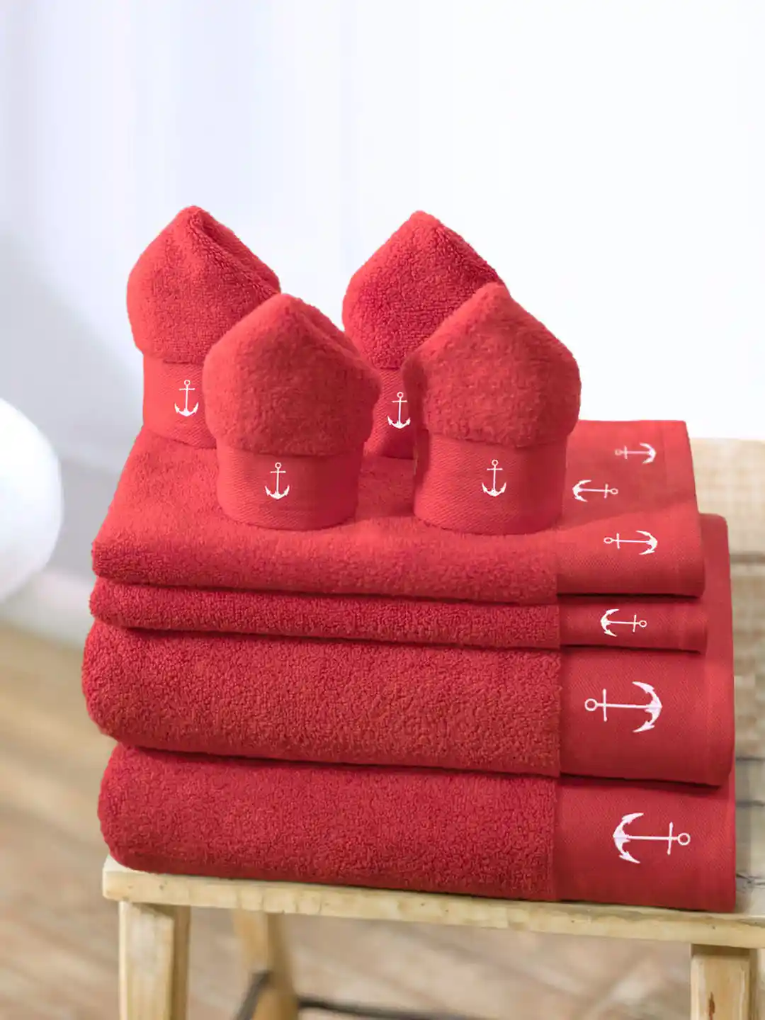 Myntra Discount Bath Towel Sets Swiss Republic Red Set Of 700 GSM Cotton  Bath Towels