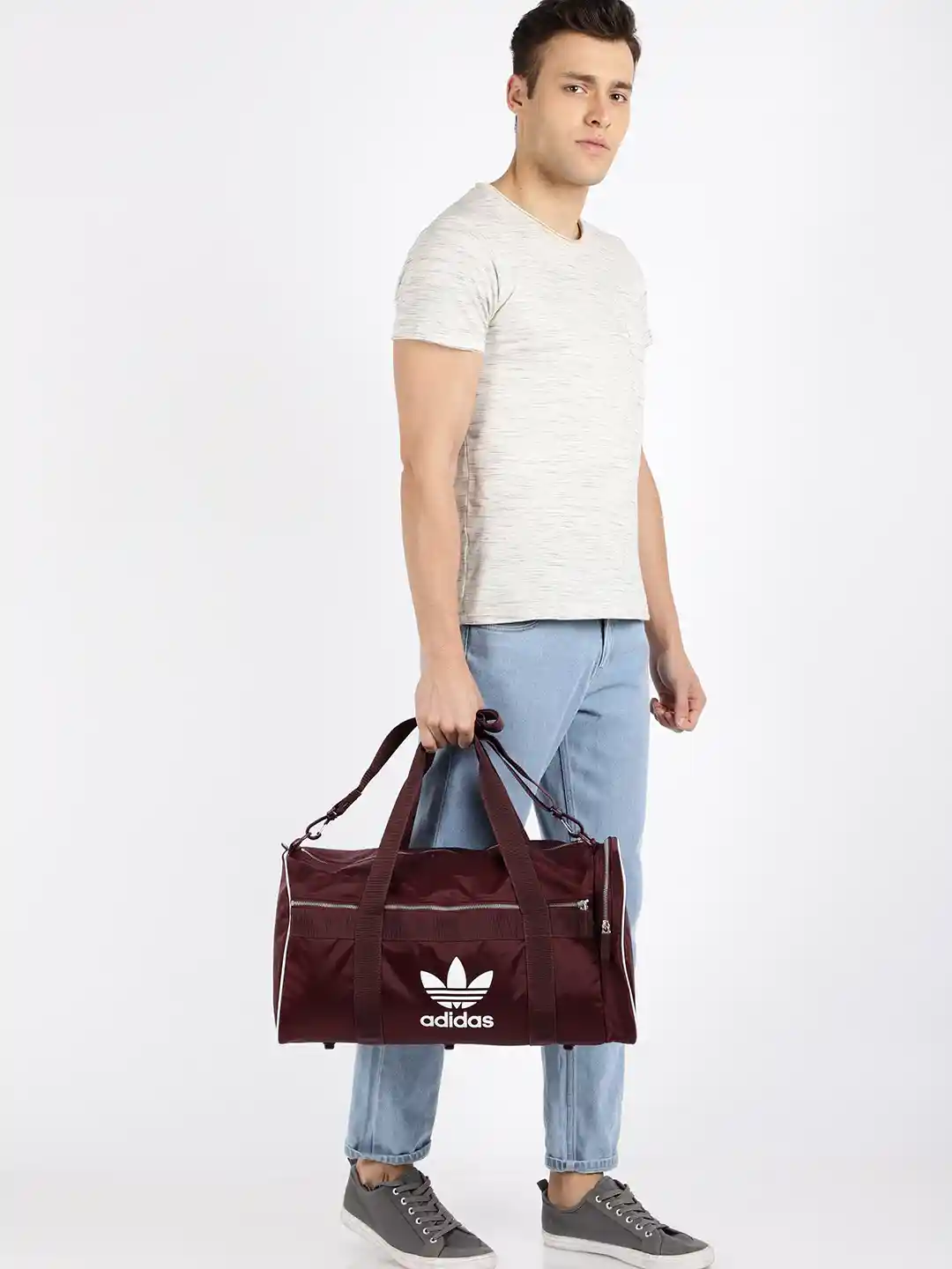 Buy Adidas Originals Unisex Maroon Solid Duffel Bags Duffel Bag