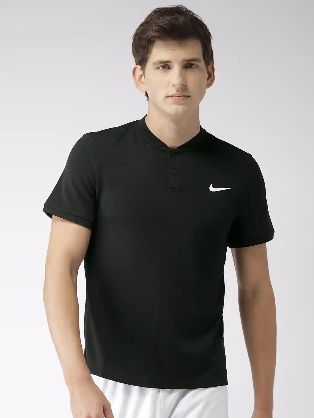 Buy Nike Men Black Printed DRY POLO BLADE Dry Fit Round Neck T