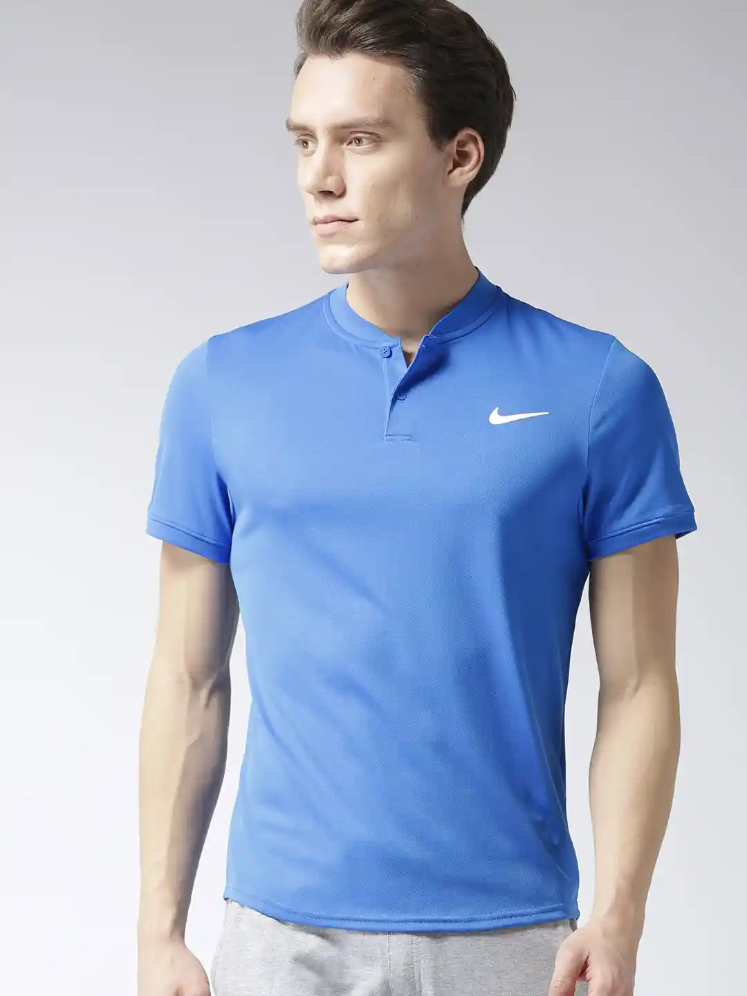 Buy Nike Men Blue Solid Slim Fit NKCT POLO BLADE Tennis DRI-FIT
