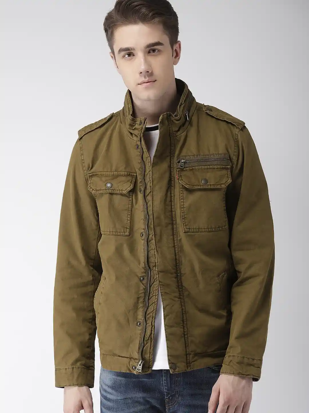 Buy Levis Men Khaki Solid Tailored Jacket Jackets for Men