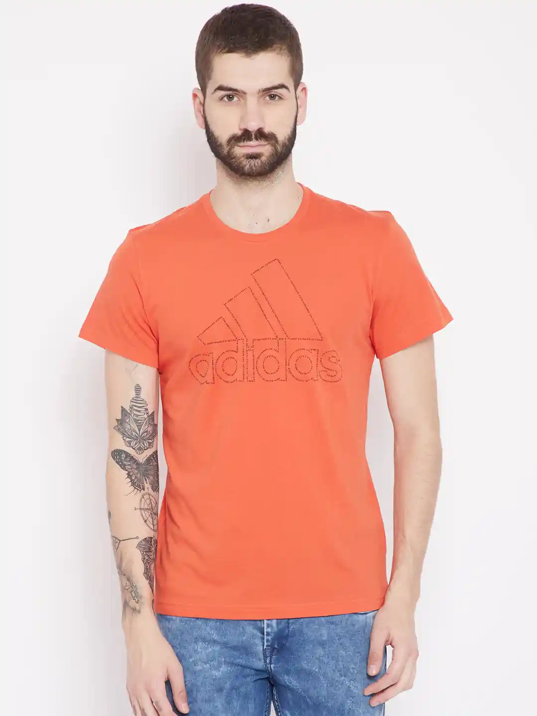 Buy ADIDAS Men Orange Printed ID Badge of Sport Round Neck T-shirt