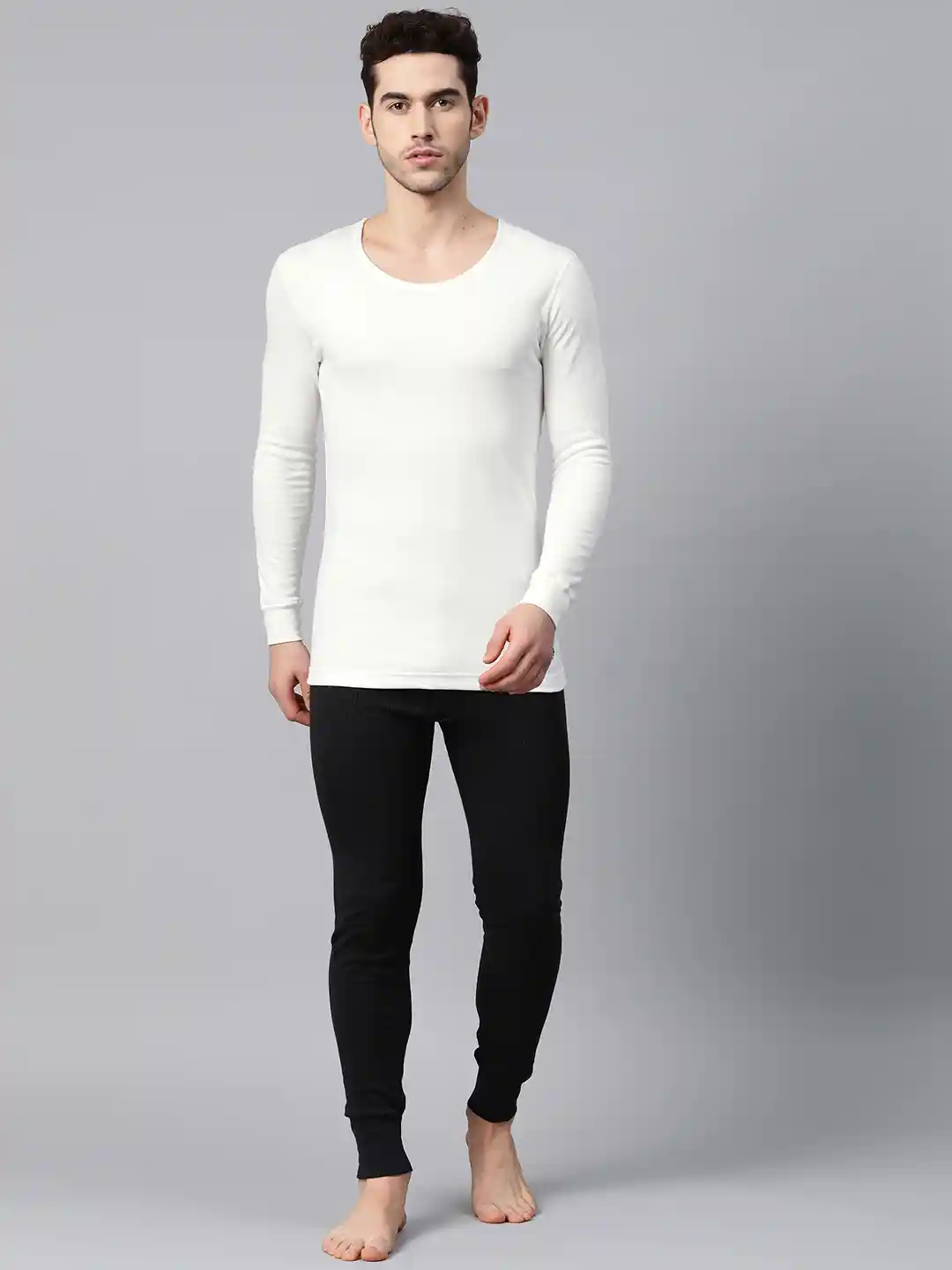 Buy Polo Men Off White Striped Regular Fit Thermal T