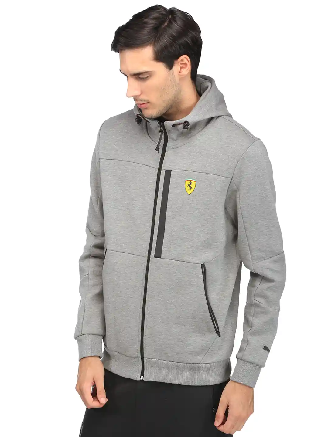 Buy PUMA Motorsport Ferrari Men Grey SF Hooded Solid Sporty Track