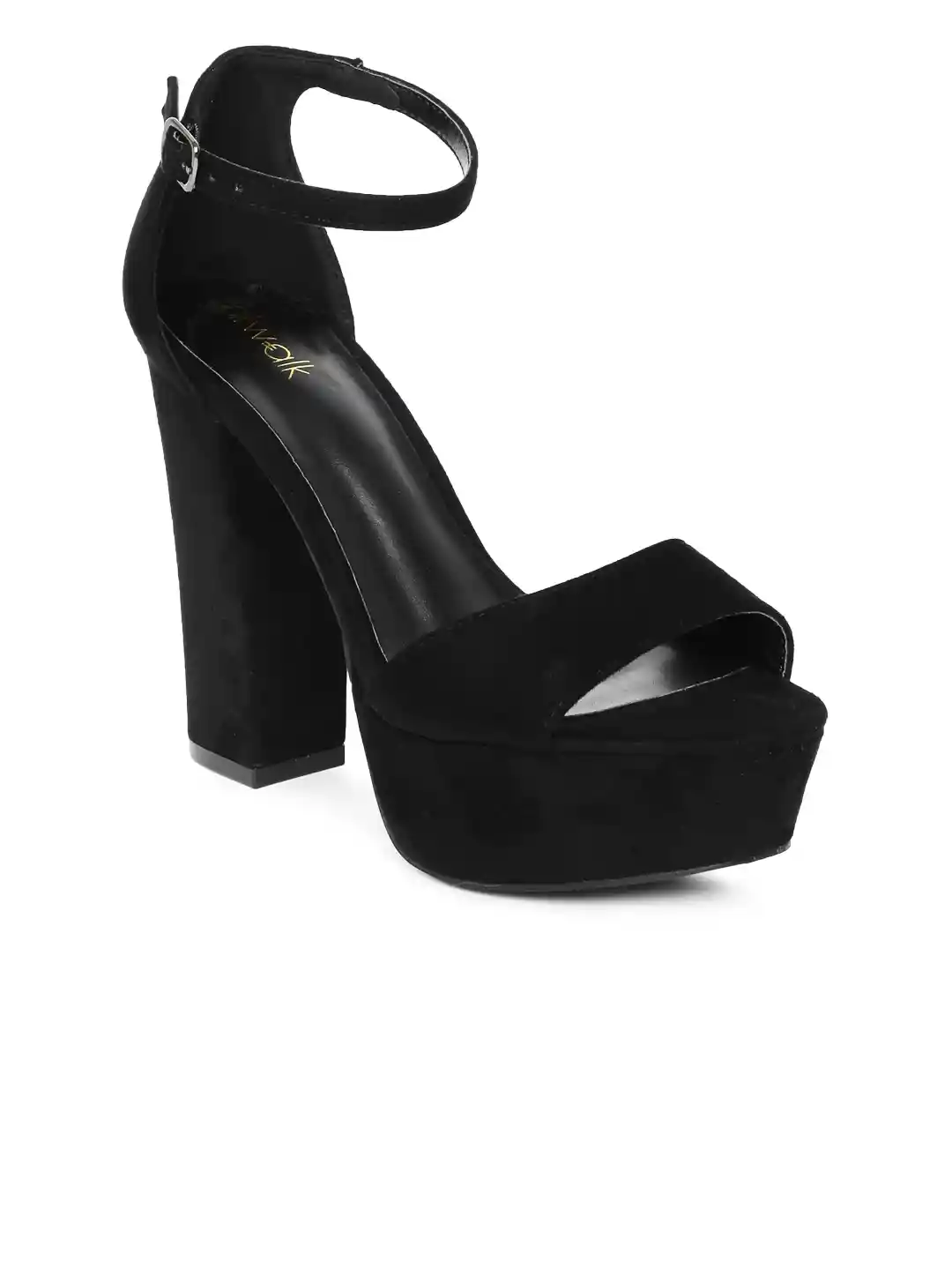 Buy Catwalk Women Black Solid Sandals Heels for Women 7758719