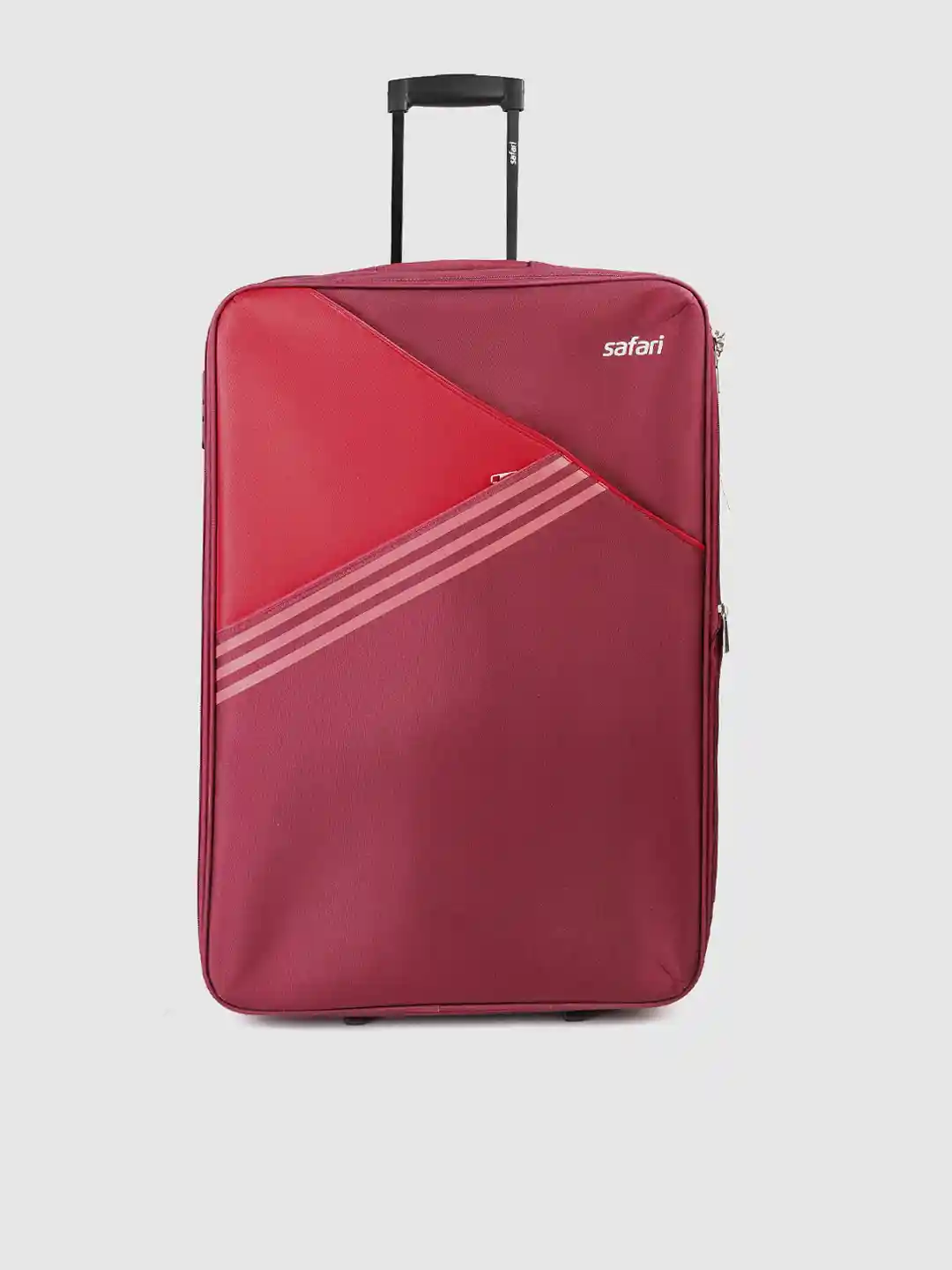 Buy Safari Unisex Maroon Colourblocked Soft Luggage Large Trolley