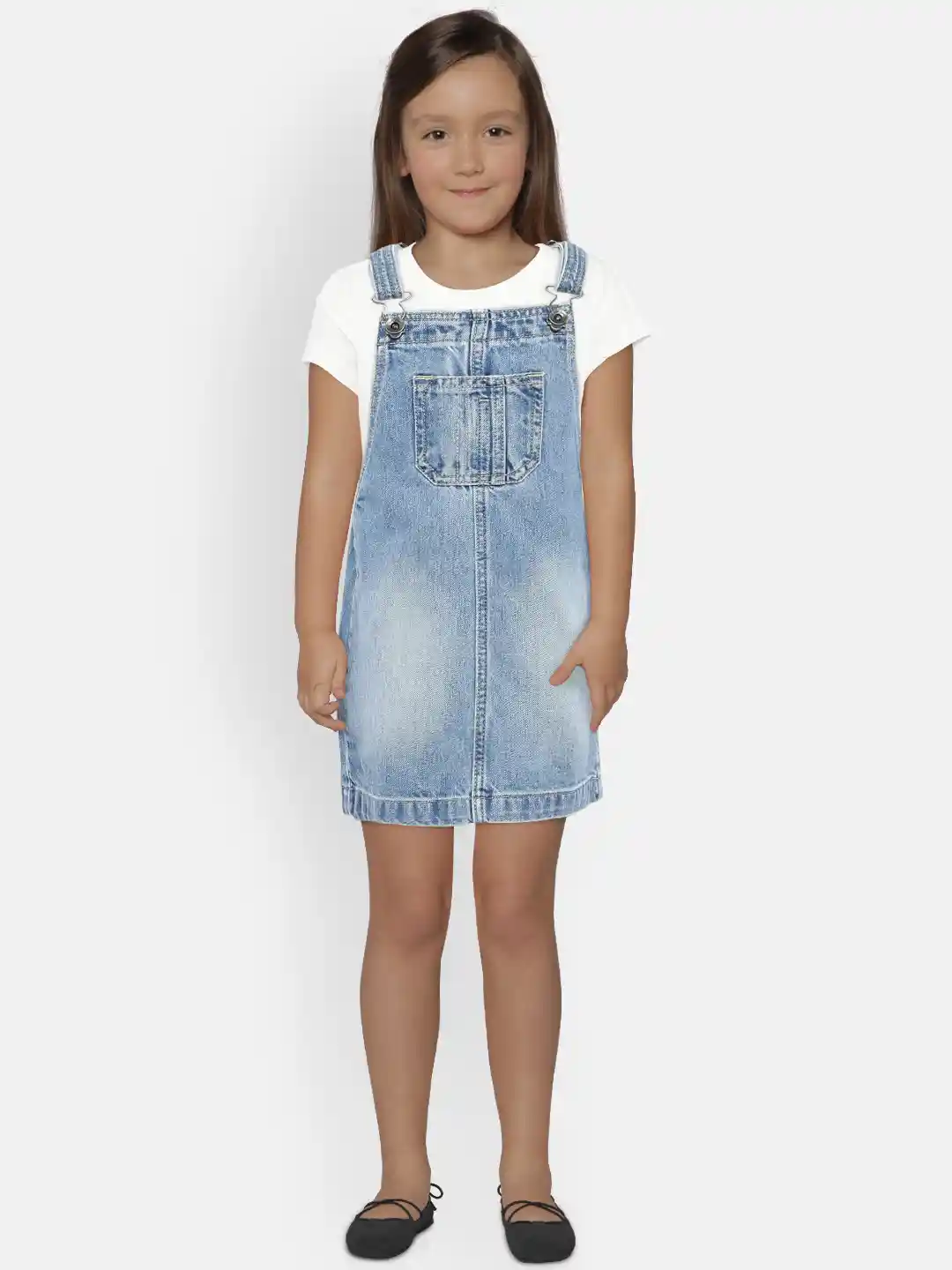 Buy Pepe Jeans Girls Blue Solid Denim Pinafore Dress Dresses for