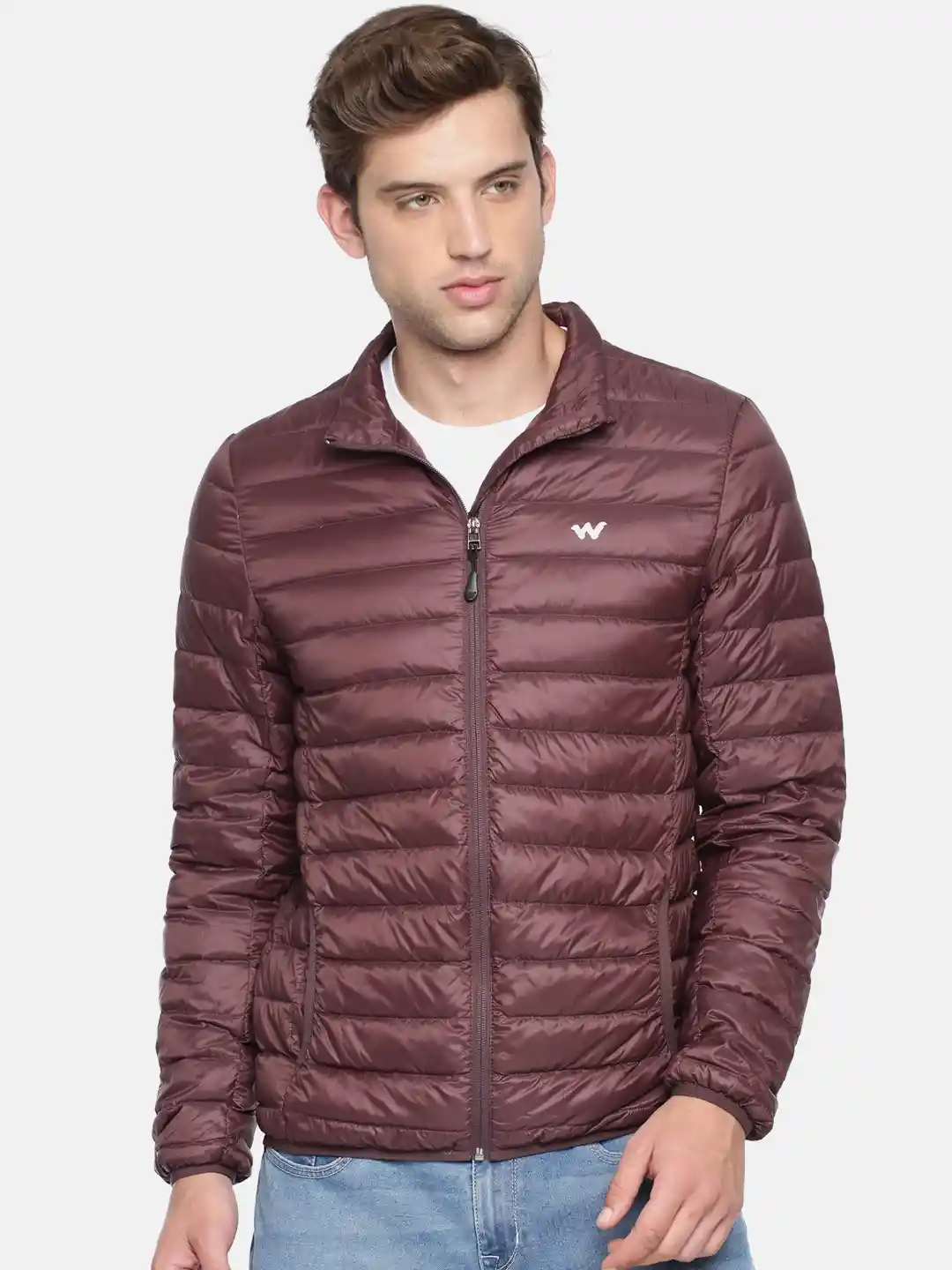 Buy Wildcraft Men Burgundy Solid Lightweight Puffer Down Jacket