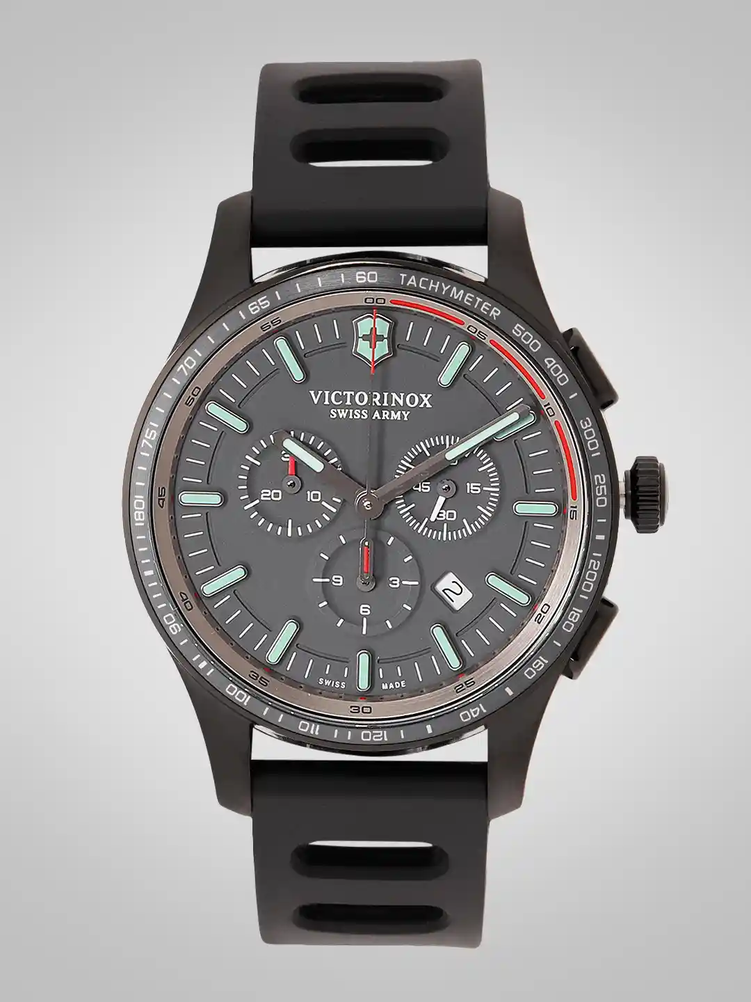 Buy Victorinox Men Charcoal Grey Swiss Made Chronograph Watch