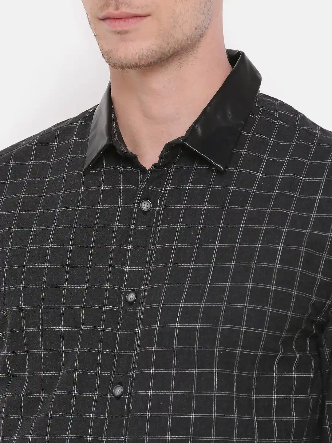 Buy Jack & Jones Men Charcoal Grey Slim Fit Checked Casual Shirt