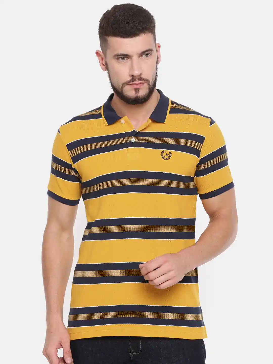 Myntra Nike T Shirt Miller John Miller Men Mustard Striped Polo