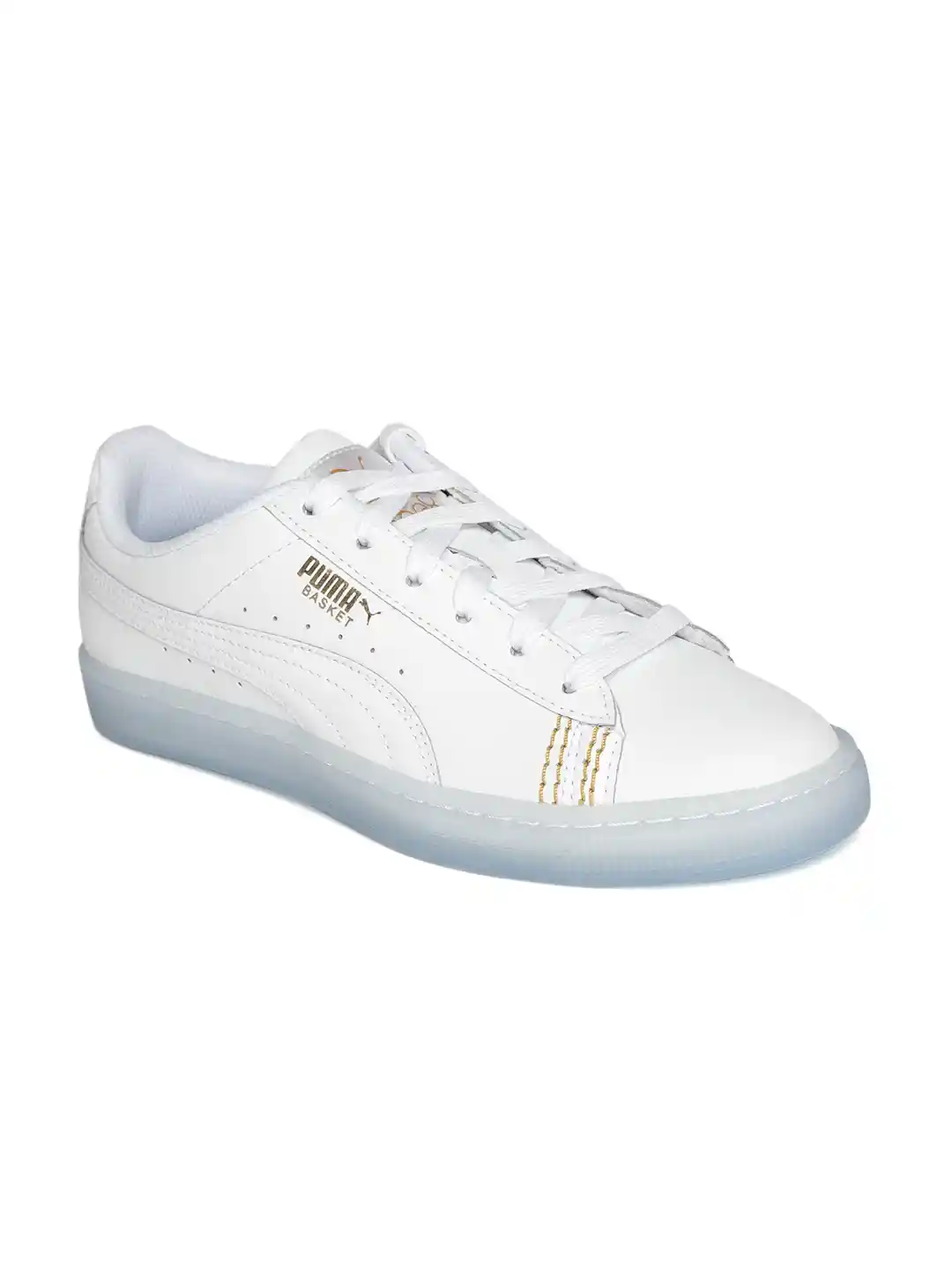 Buy Puma Unisex White Basket Classic One8 Leather Sneakers
