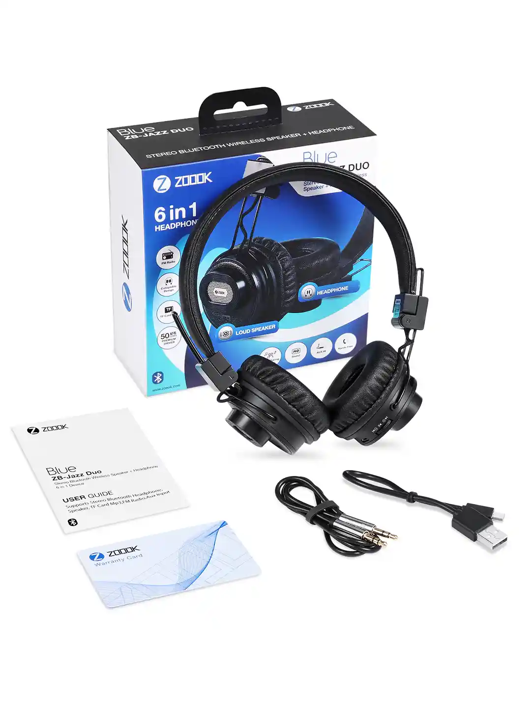 Buy Zoook Unisex Black Jazz Duo in Bluetooth Headphone/Speaker