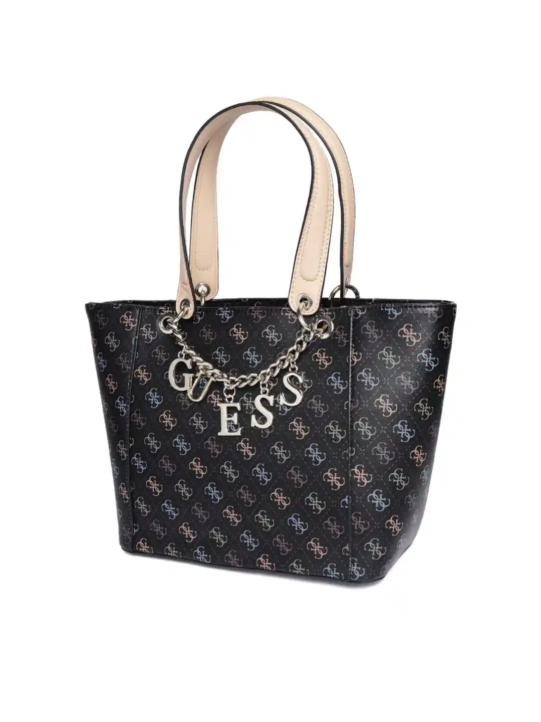 Buy GUESS Black Brown Printed Shoulder Bag Handbags for Women