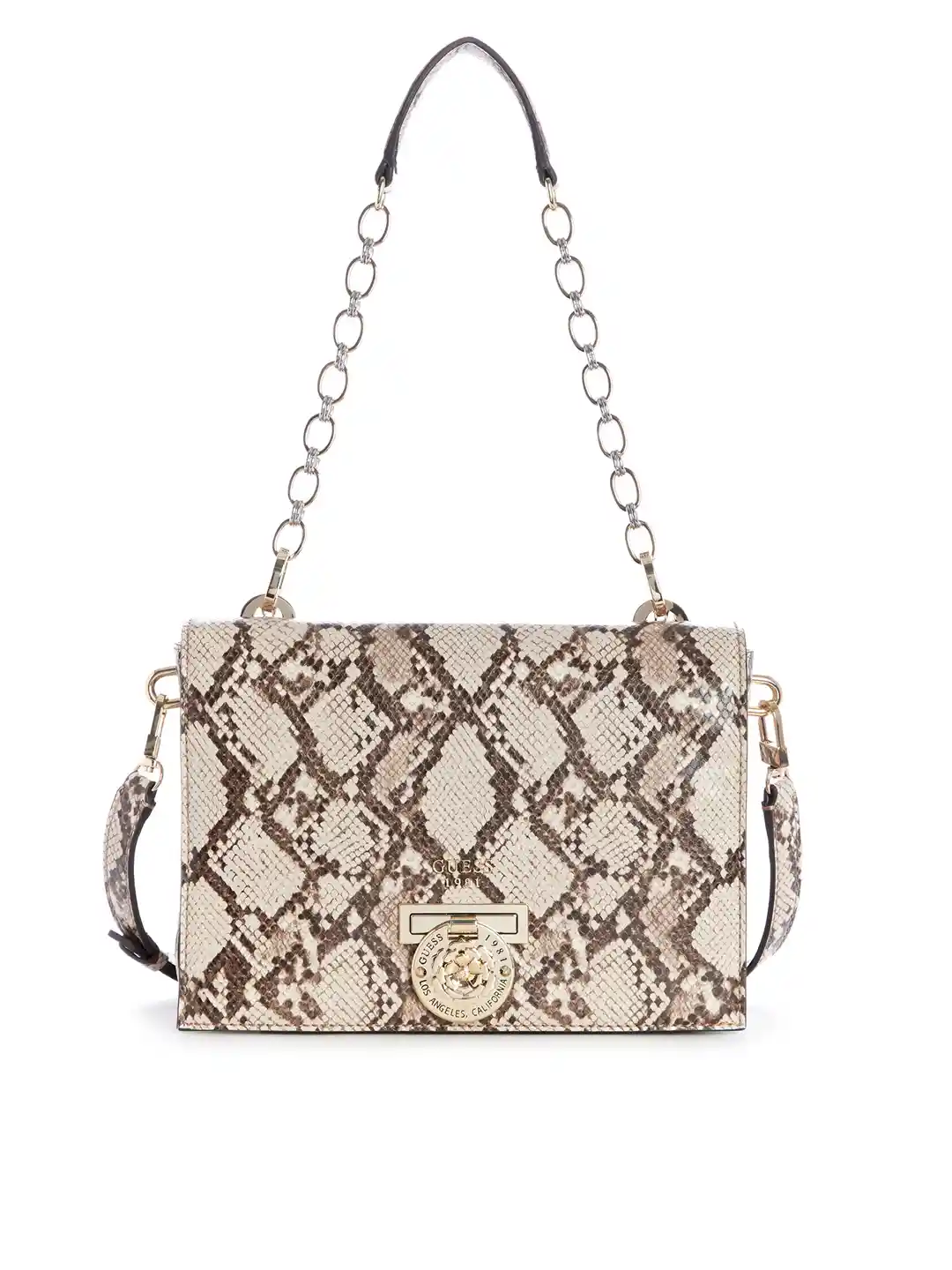 Python Handbag Guess Snakeskin Purse GUESS Beige Brown Snakeskin