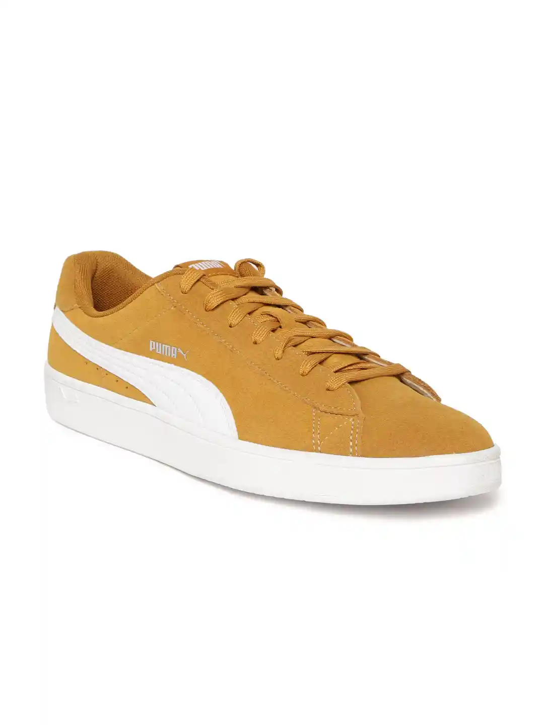 Buy Puma Unisex Mustard Yellow Court Breaker Derby Suede Sneakers