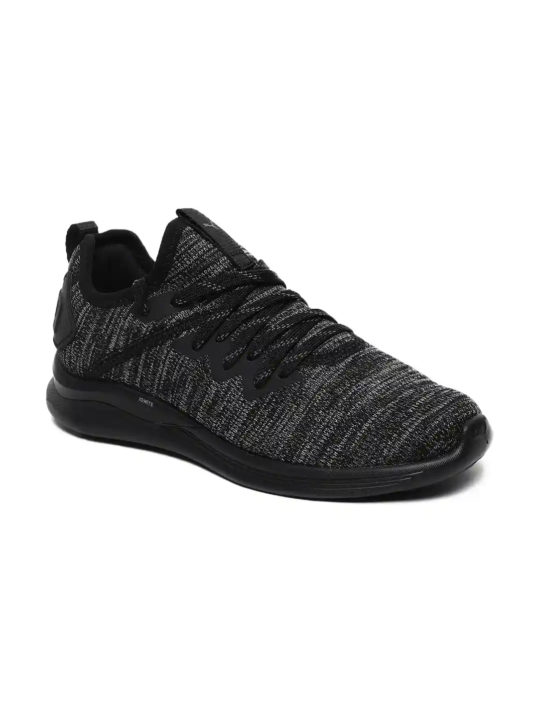 Puma Boys Black IGNITE Flash evoKNIT Running Shoes