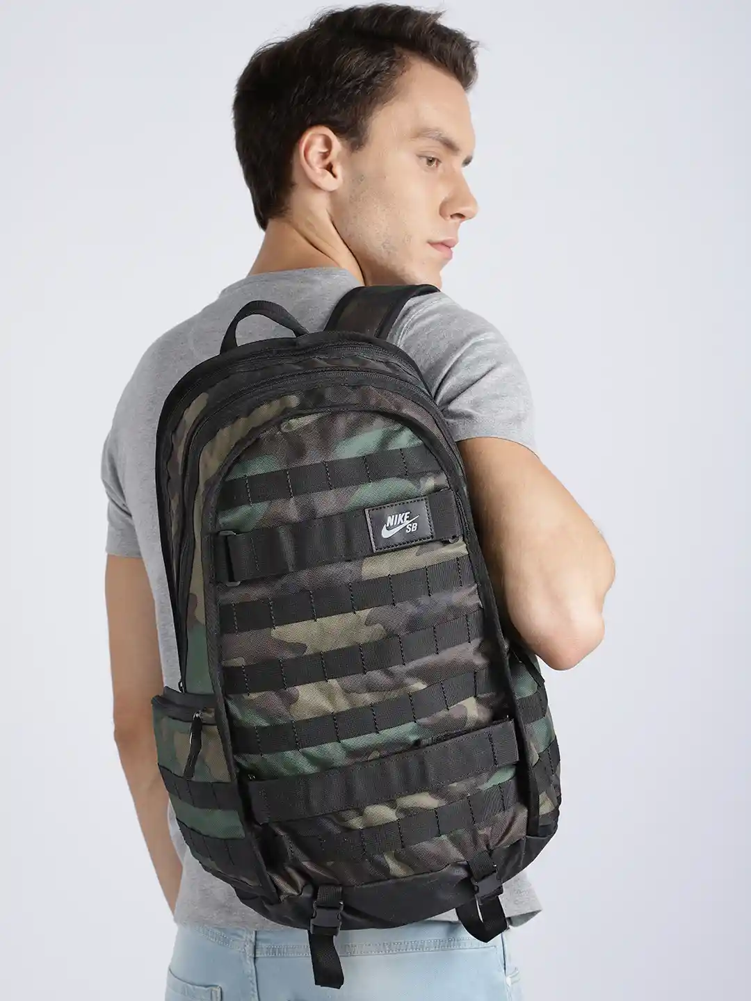 Buy Nike Men Black Green Printed SB RPM Backpack Backpacks for