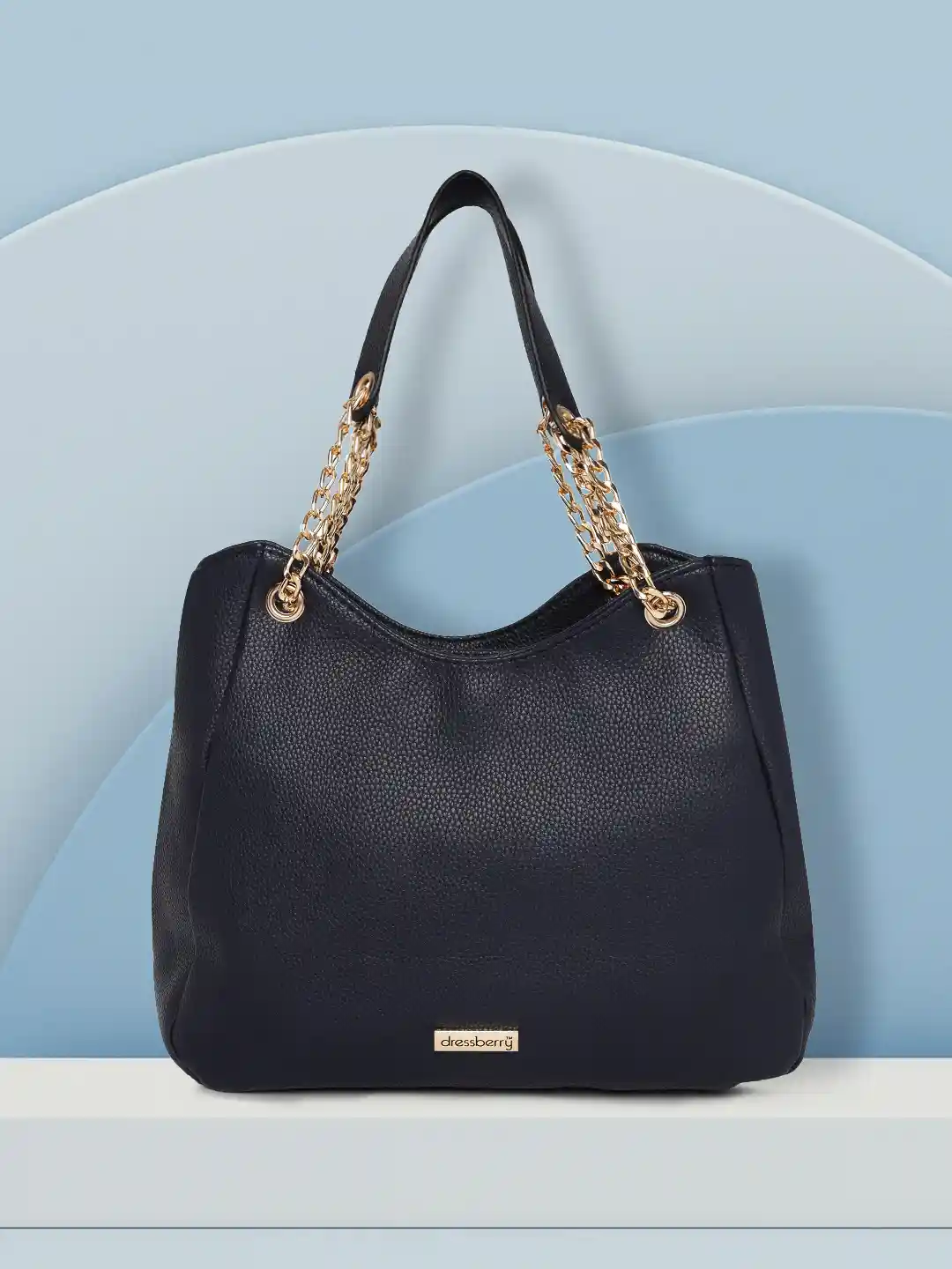 Buy DressBerry Navy Blue Solid Shoulder Bag Handbags for Women