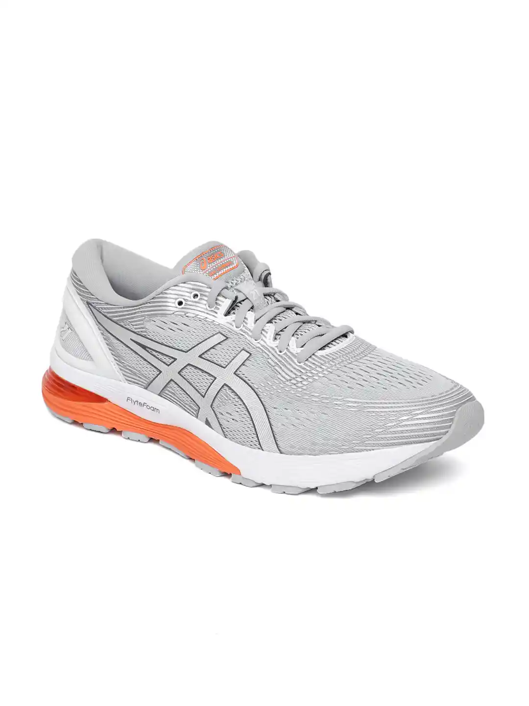 Grey Asics Gel Nimbus 21 Neutral ASICS Men Grey White GEL-NIMBUS