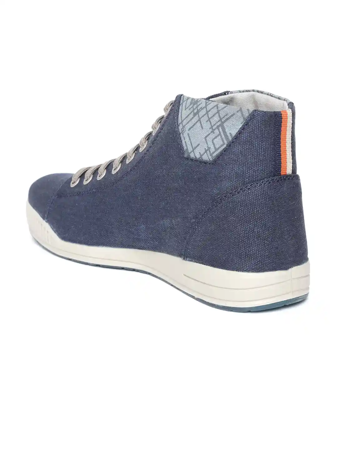 Buy Woodland Men Navy Blue Solid Canvas Mid-Top Sneakers Casual