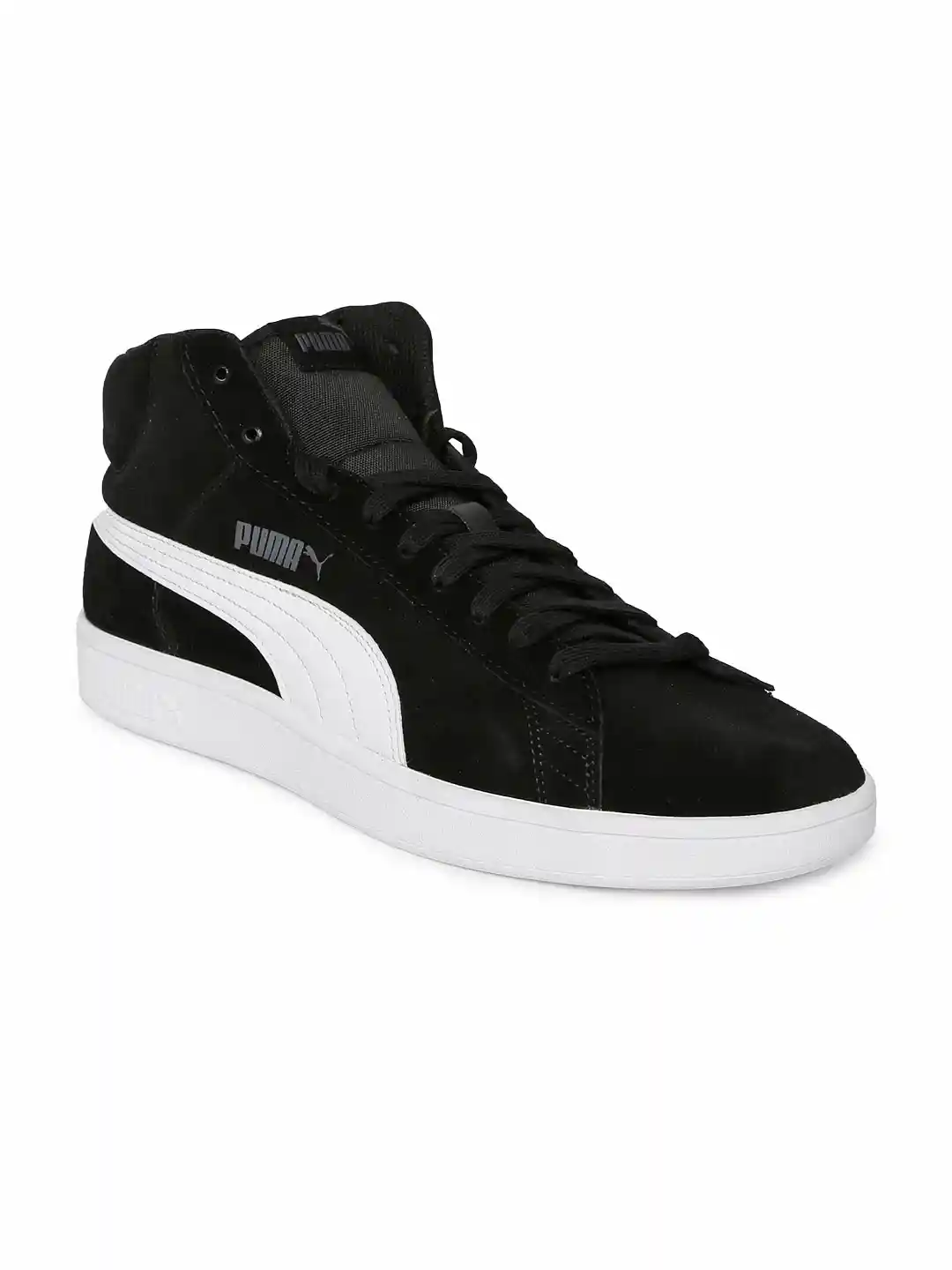 Buy Puma Men Black Smash v2 Suede Mid-Top Sneakers Casual Shoes