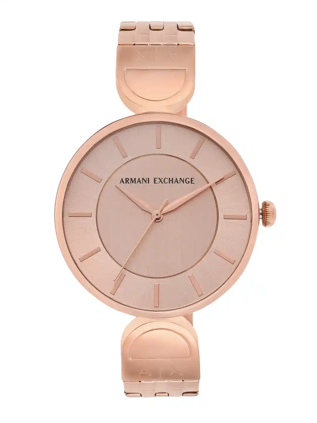 Buy Armani Exchange Women Rose Gold Analogue Leather Watch AX5328