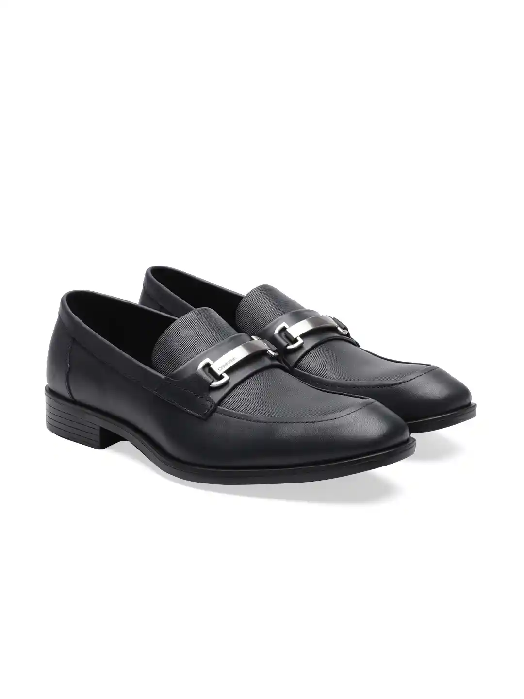 Buy Calvin Klein Men Navy Blue Slip-On Leather Formal Shoes