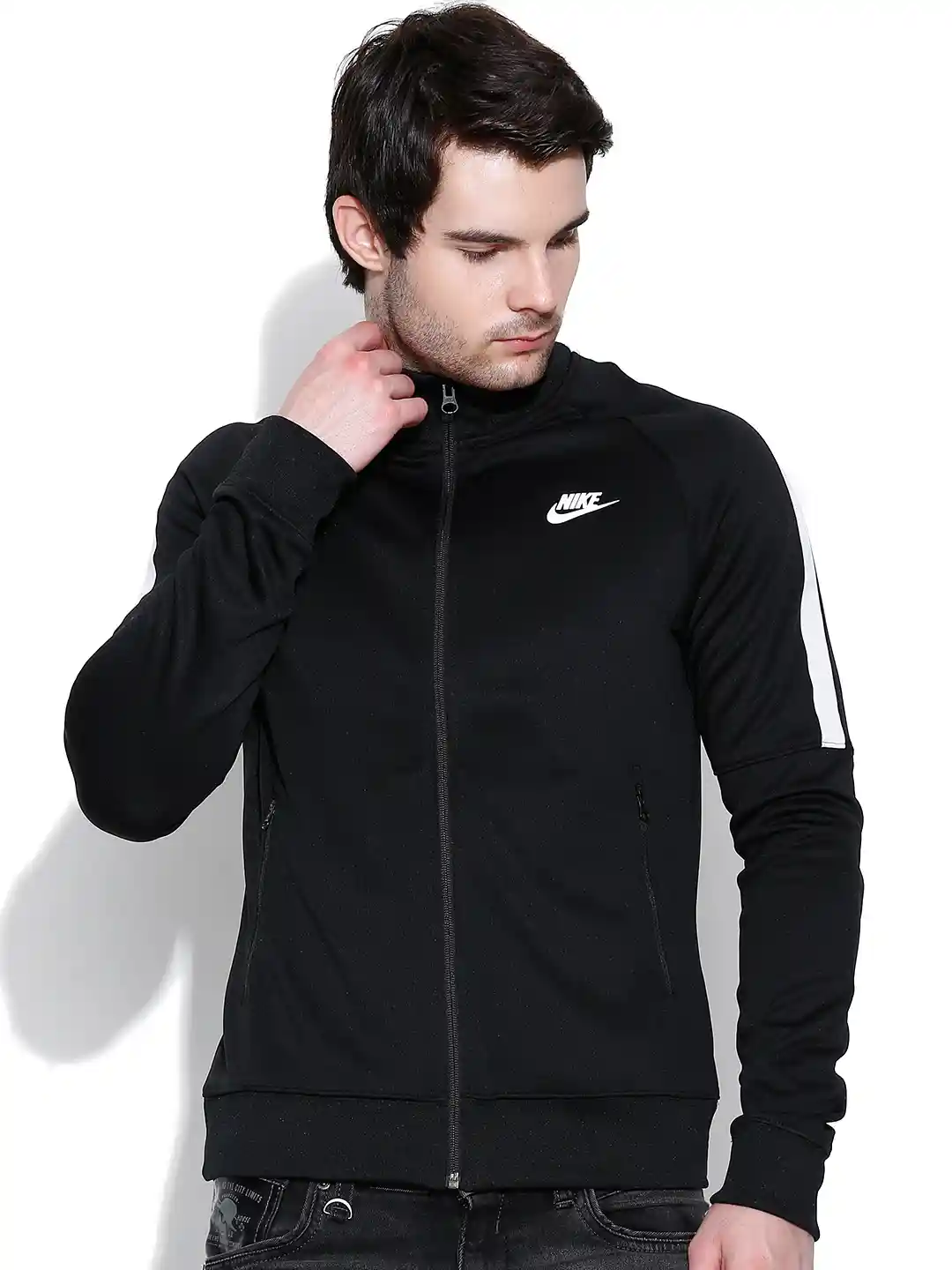 Buy Nike Black AS Tribute Polyester Track Jacket Jackets for Men