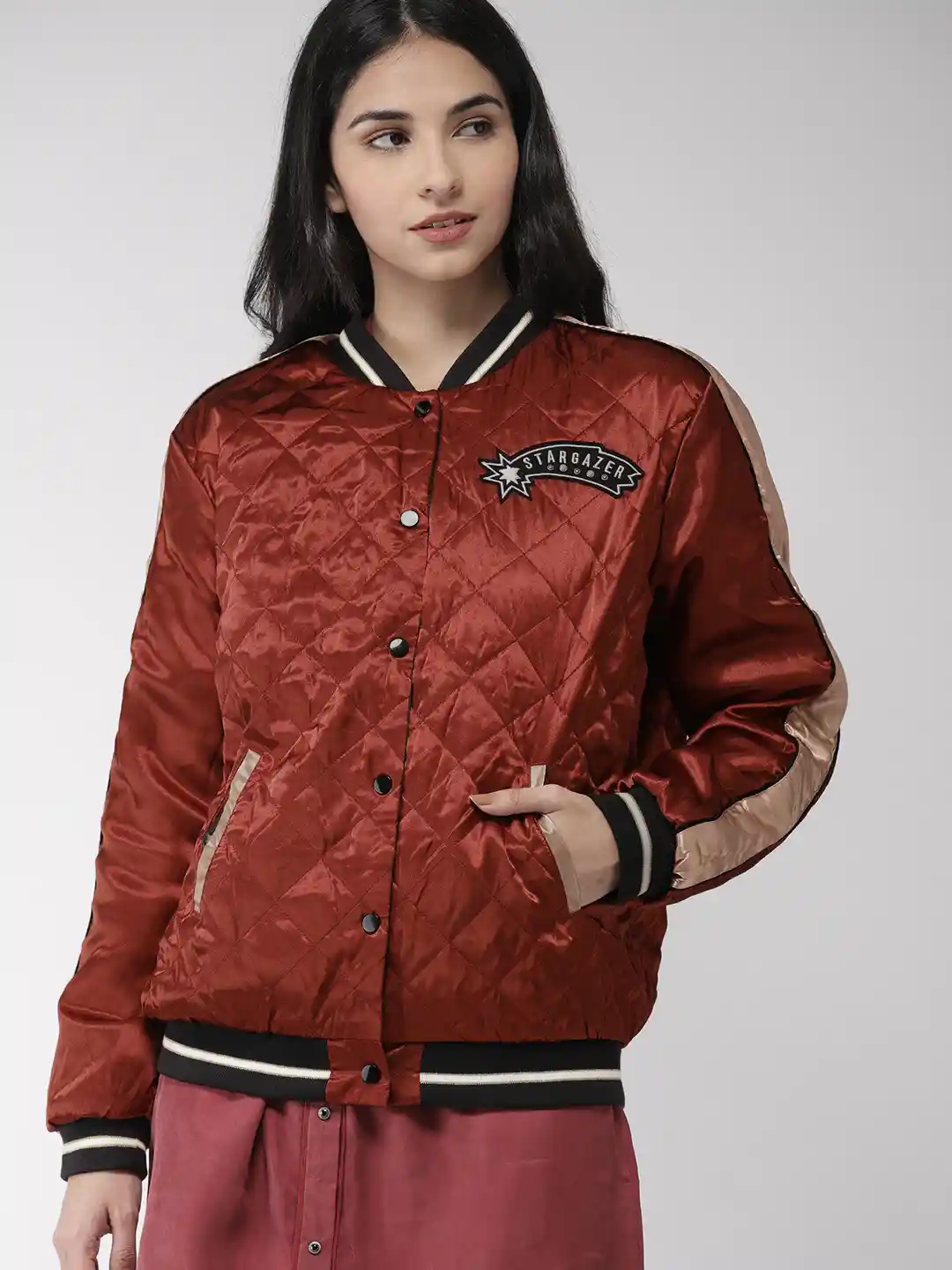 Buy Scotch Soda Women Red Black Solid Reversible Varsity