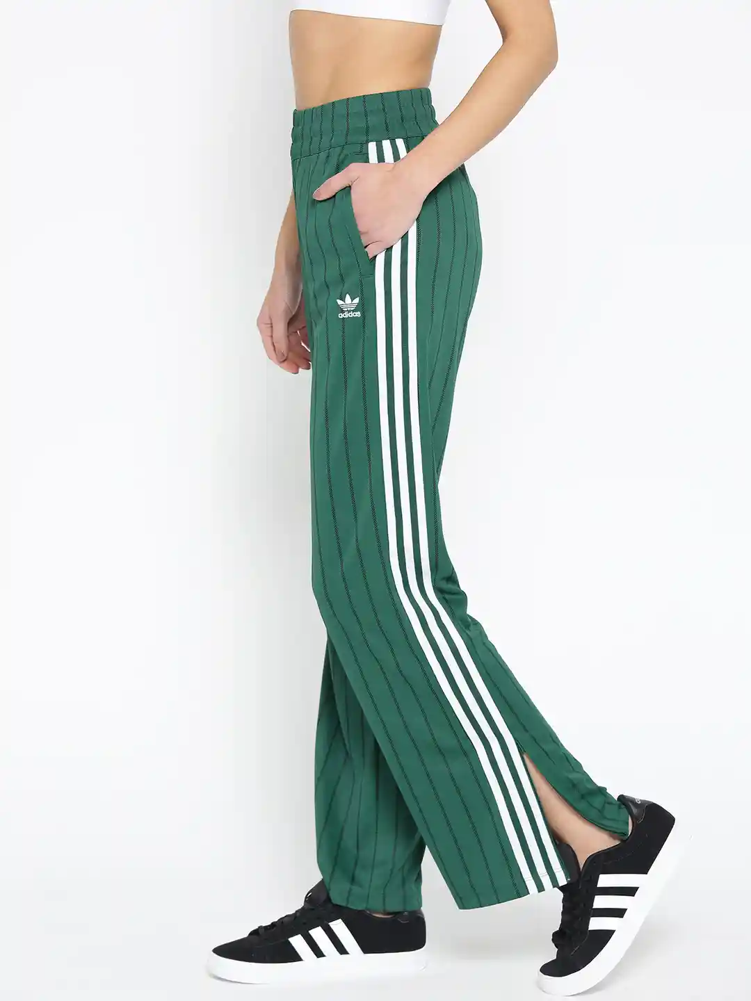 Buy ADIDAS Originals Women Green Striped Track Pants Track Pants