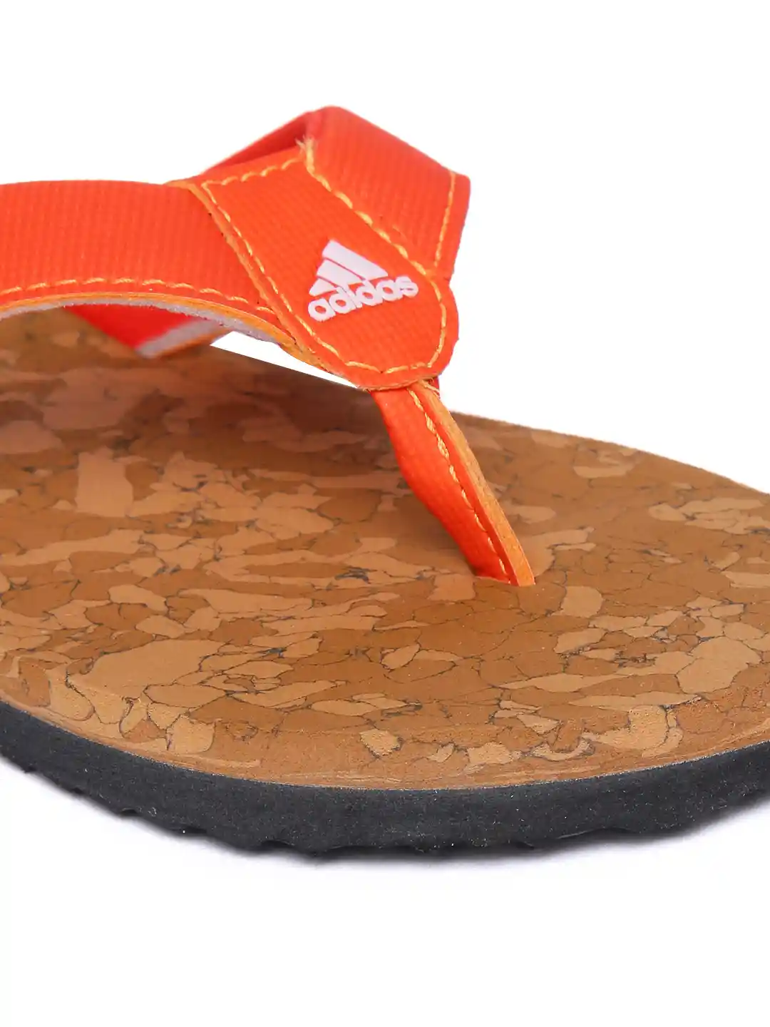 ADIDAS Boys Orange Brown Beach Cork Solid Thong Flip-Flops