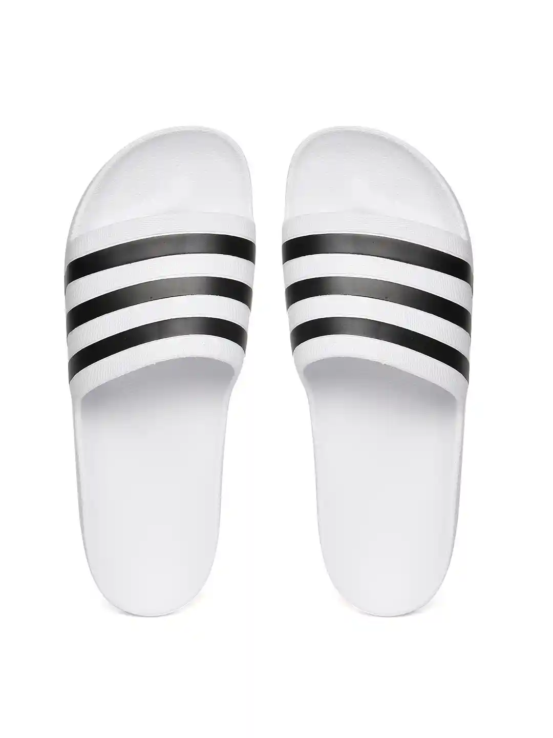 Buy ADIDAS Unisex White Black ADILETTE AQUA Striped Sliders