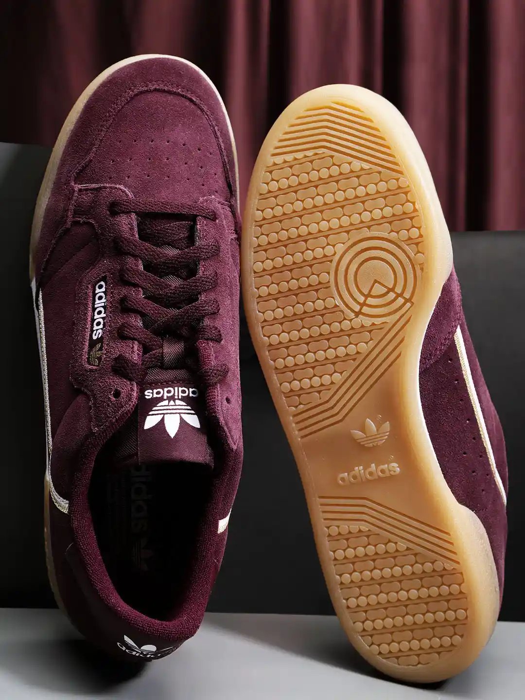 Buy ADIDAS Originals Men Burgundy Continental 80 Sneakers
