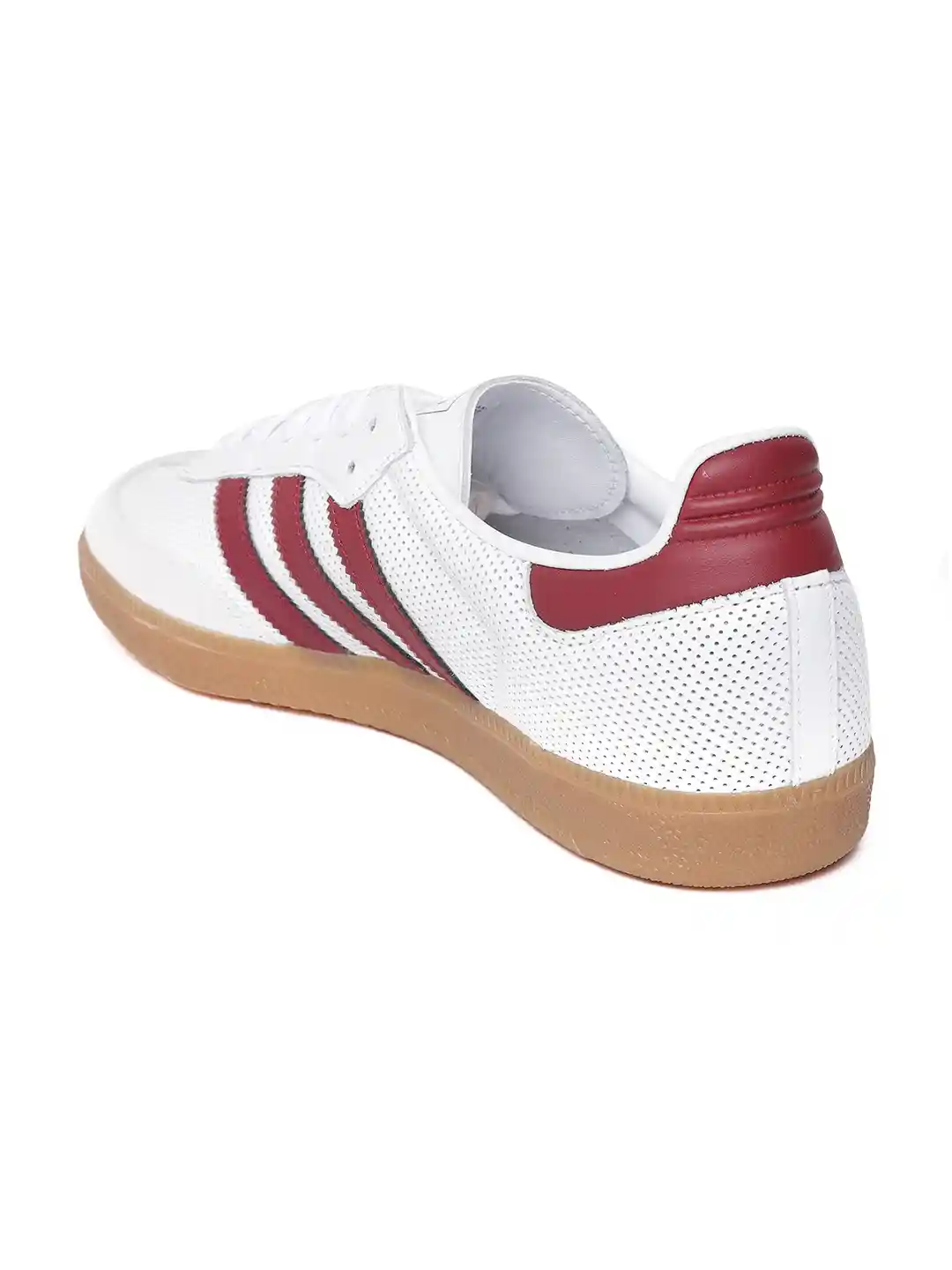 Buy ADIDAS Originals Men White Maroon Leather Perforated Samba