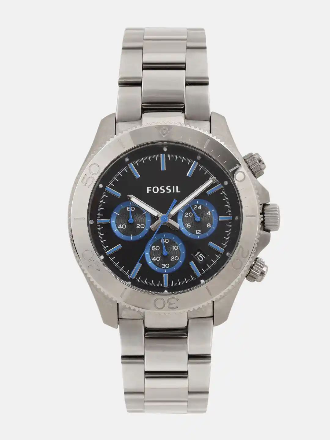 All Stainless Steel Reloj Fossil Men's Green Analog Stainless