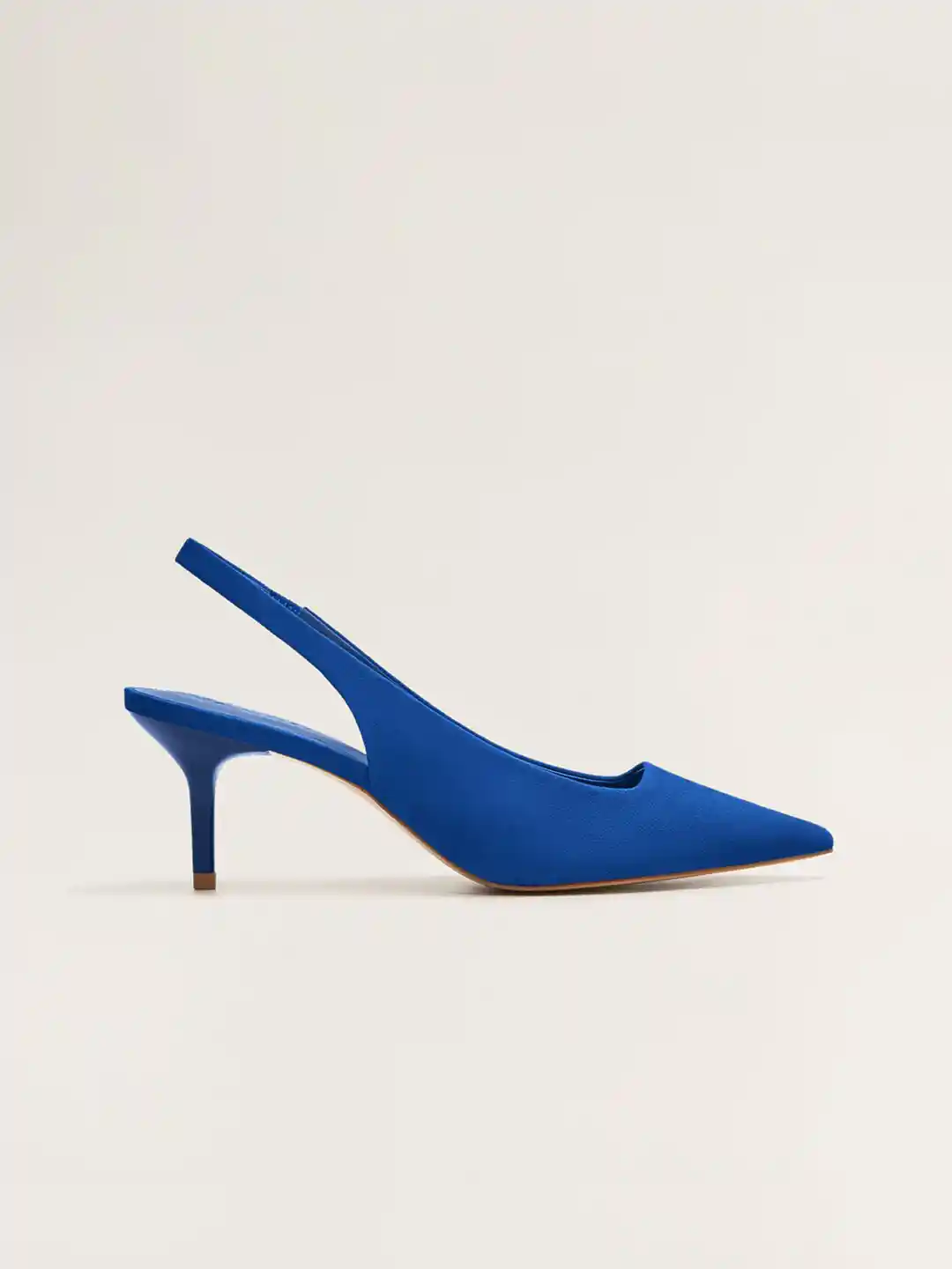 Buy MANGO Women Blue Leather Solid Pumps Heels for Women 8702549